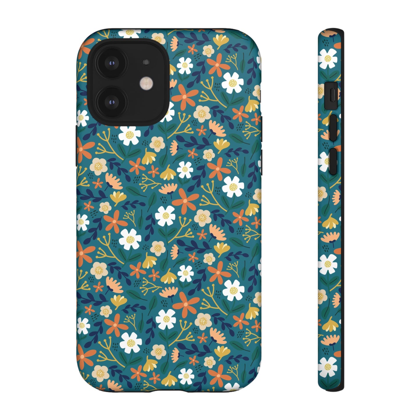 Phone Case: Florals on Teal