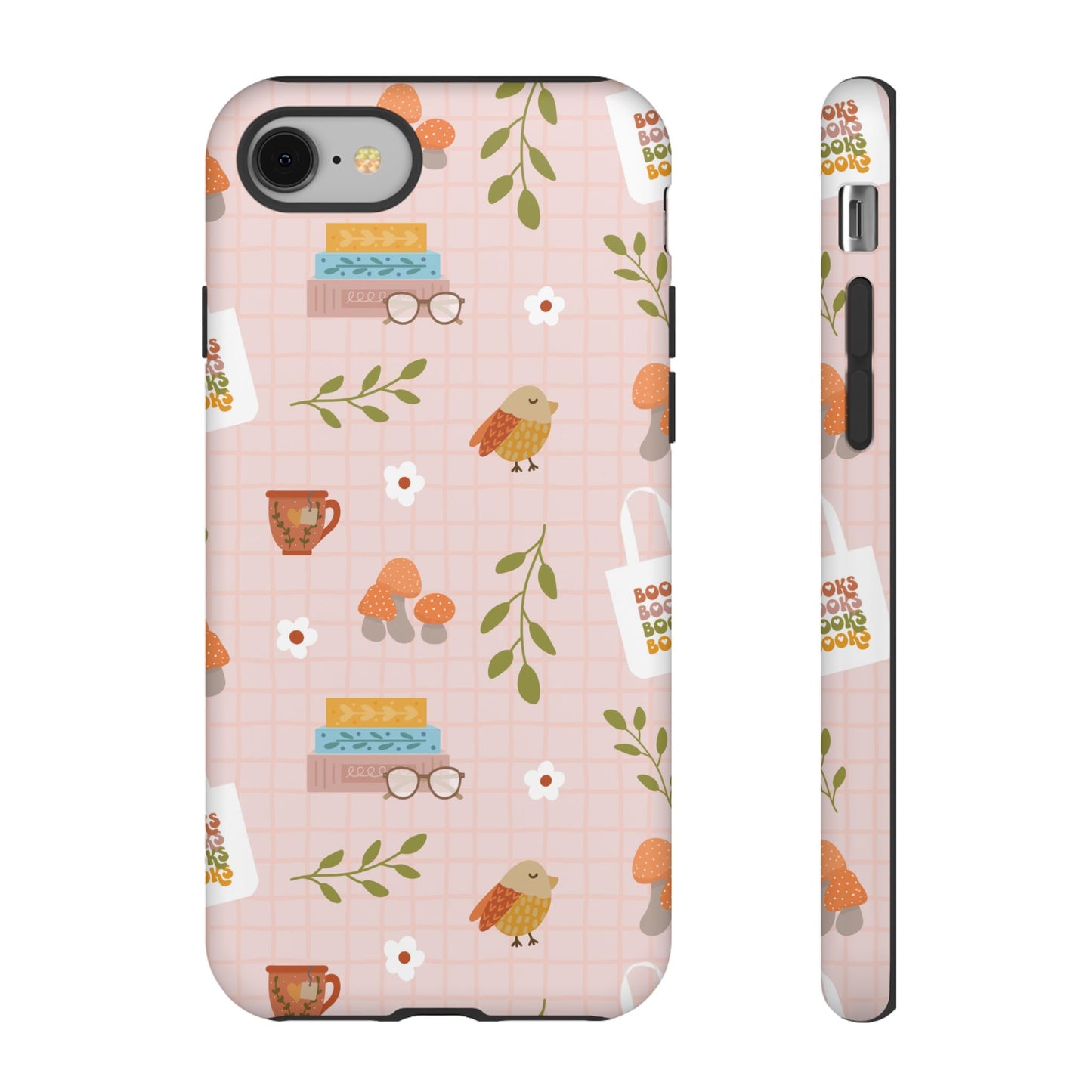 Phone Case: Little Library Items on Pink