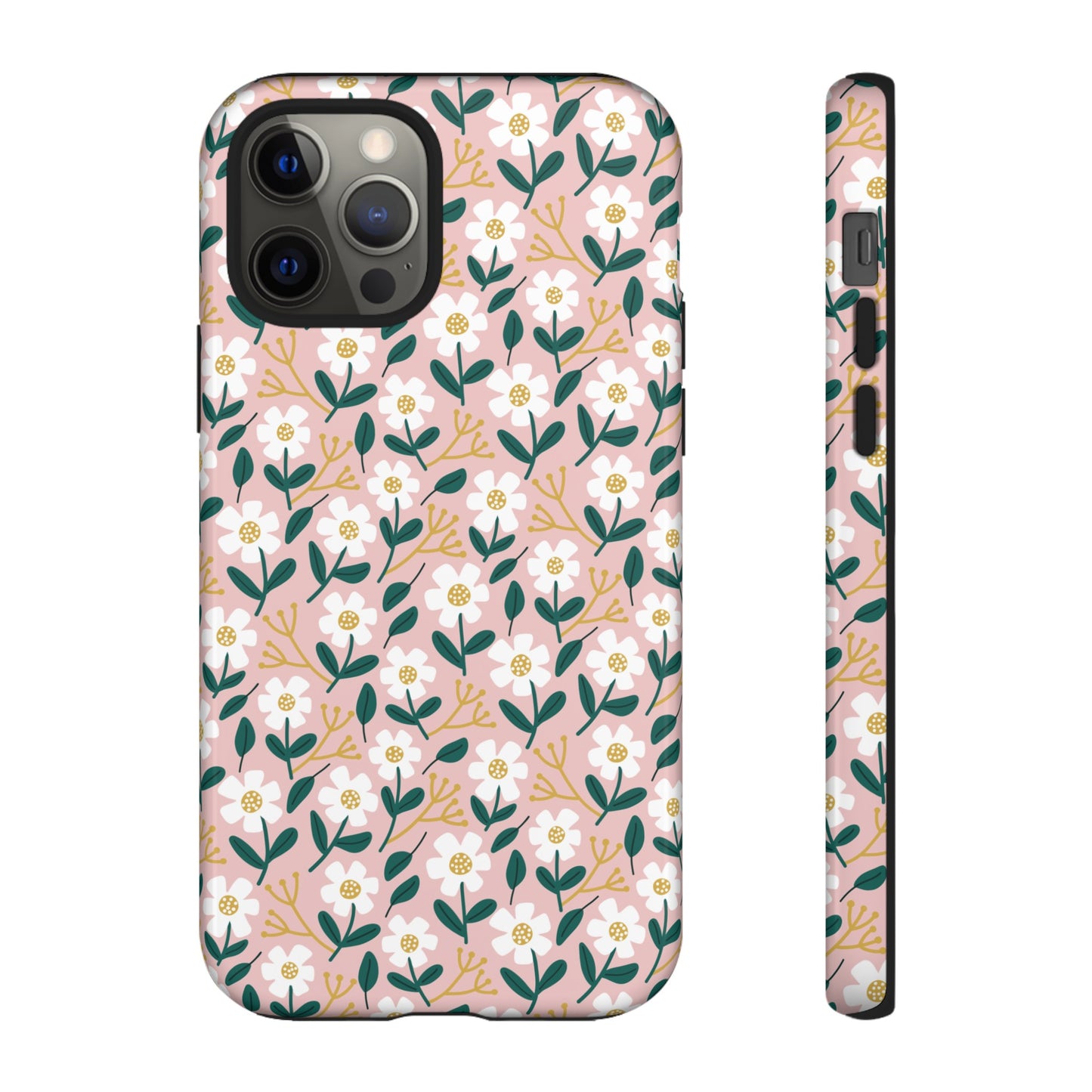 Phone Case: White Daisies on Pink
