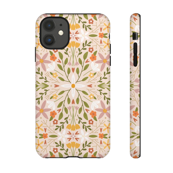 Phone Case: Florals on Tan