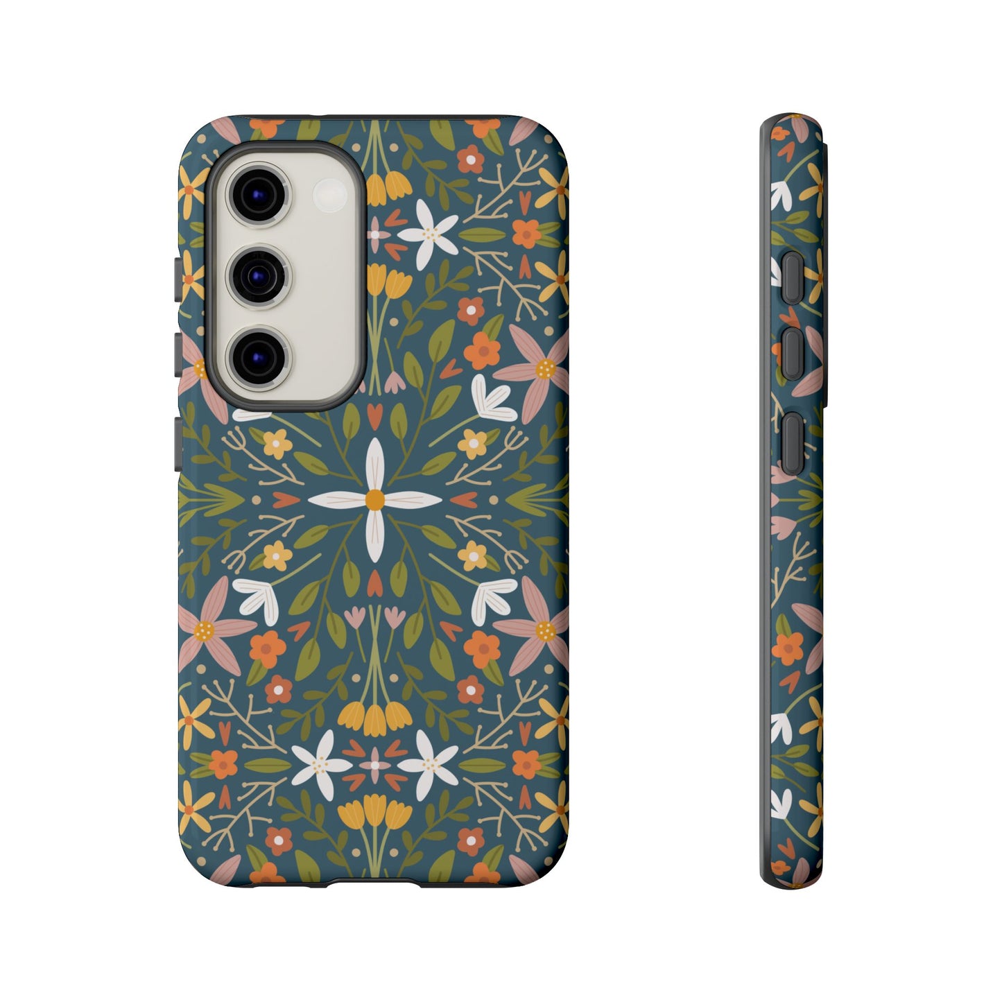 Phone Case: Florals on Blue