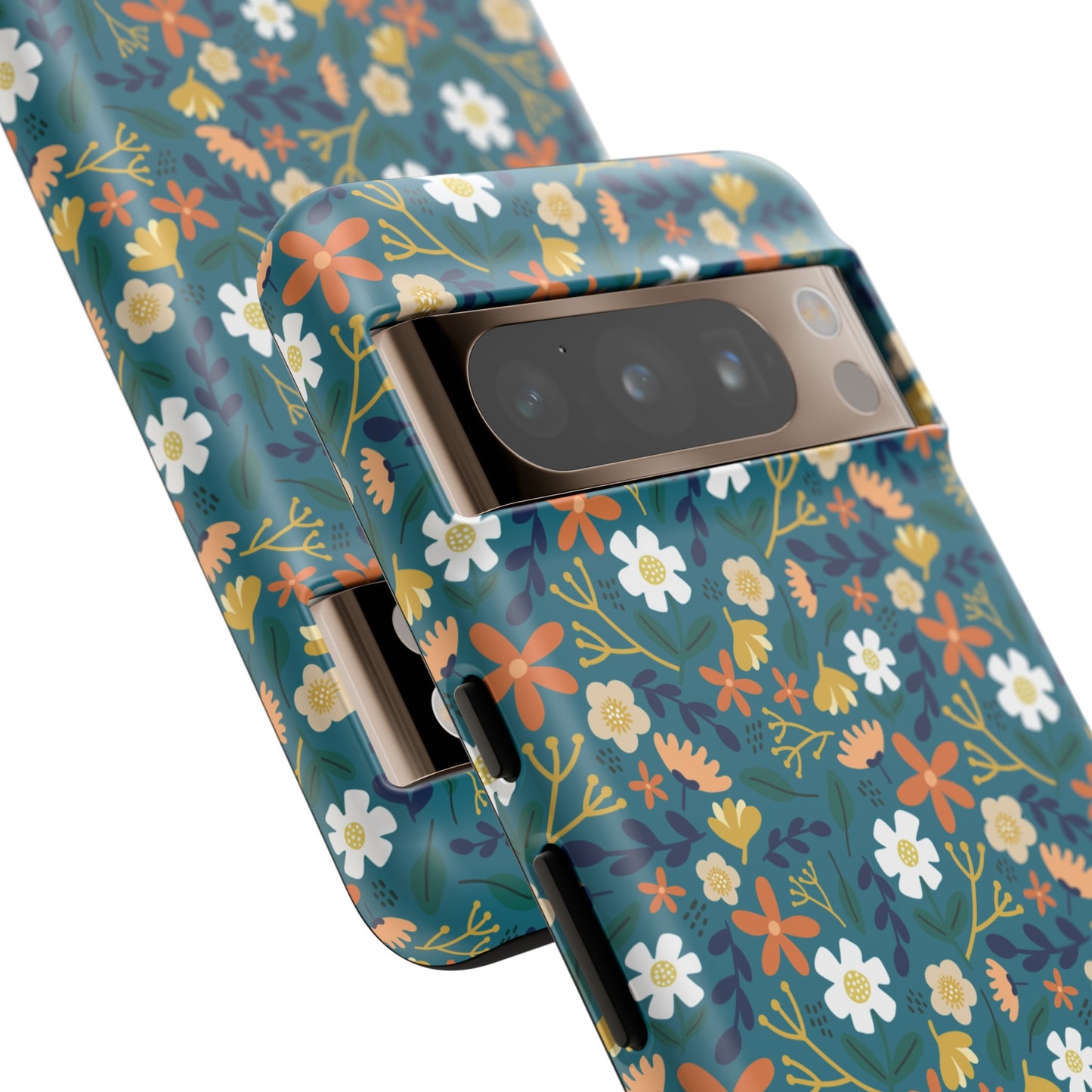 Phone Case: Florals on Teal