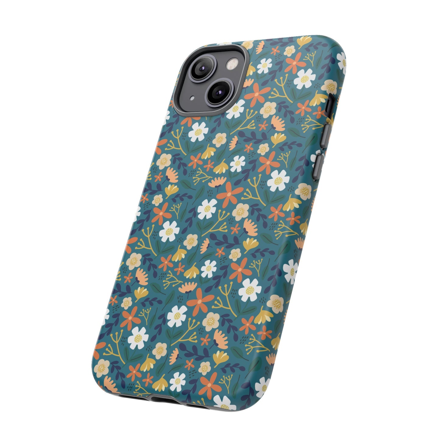 Phone Case: Florals on Teal