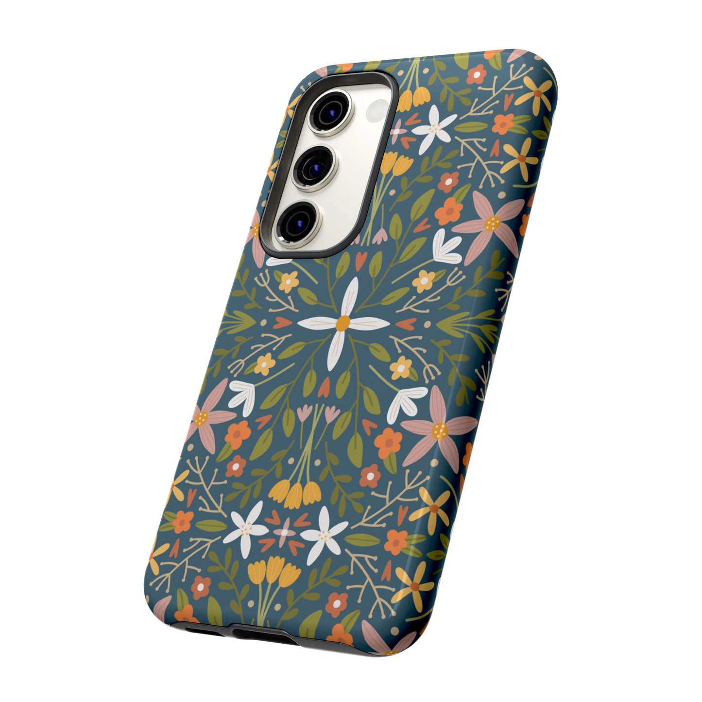 Phone Case: Florals on Blue