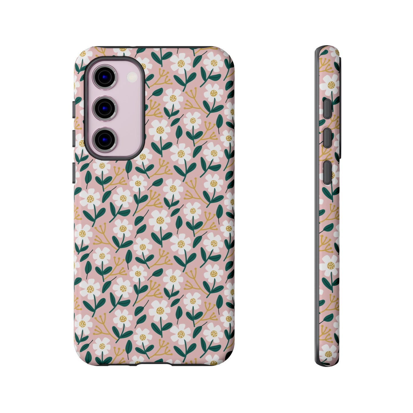 Phone Case: White Daisies on Pink