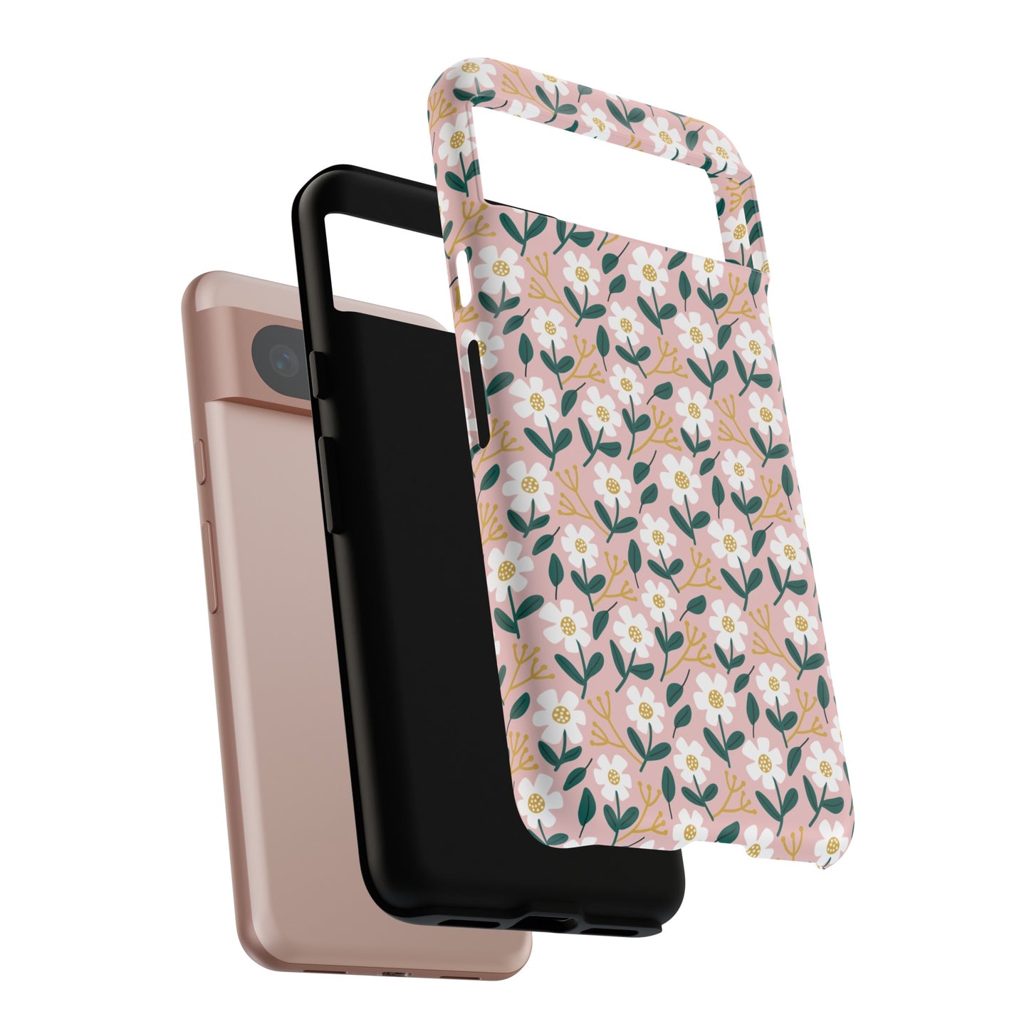 Phone Case: White Daisies on Pink