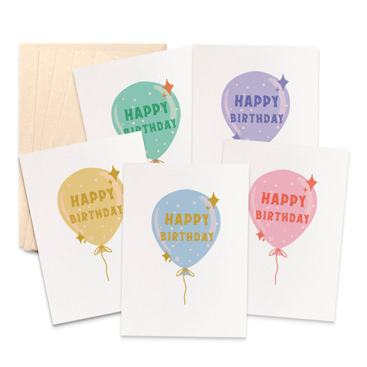 Set of 5: Birthday Balloons