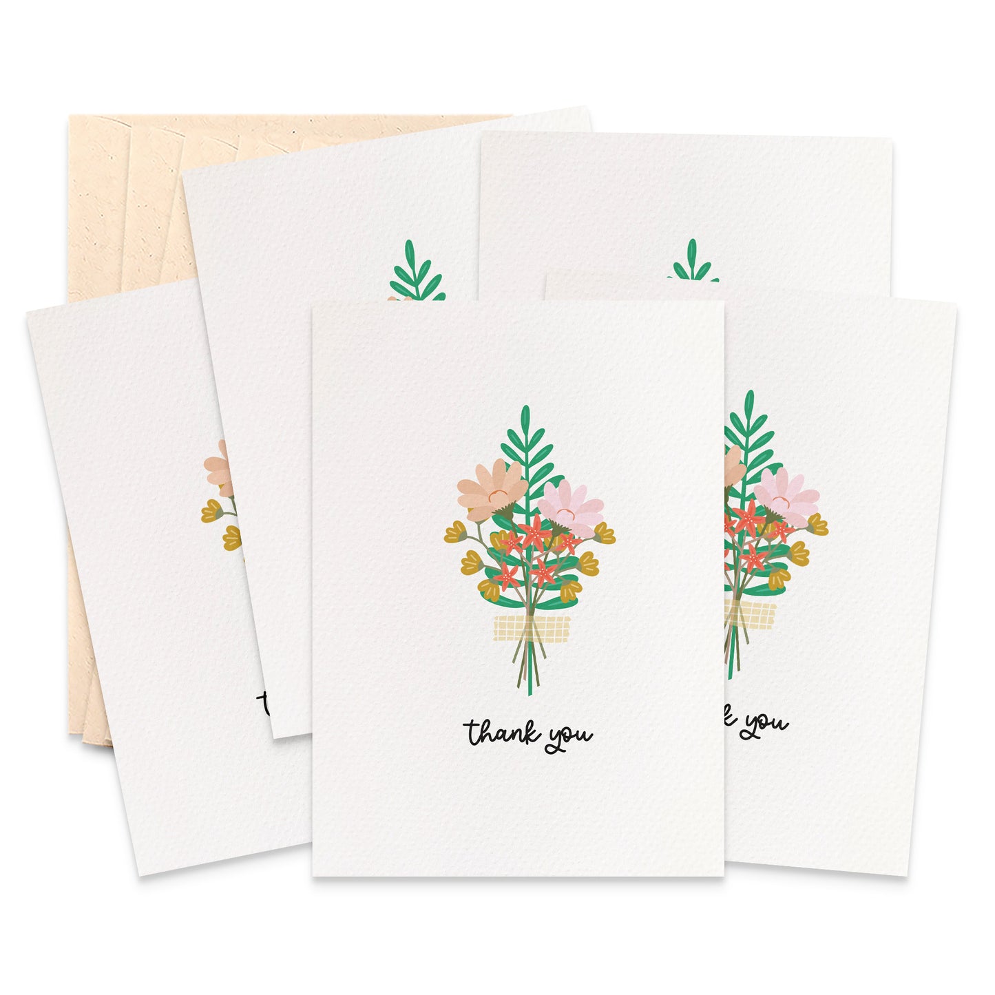 Set of 5: Flowers with Washi