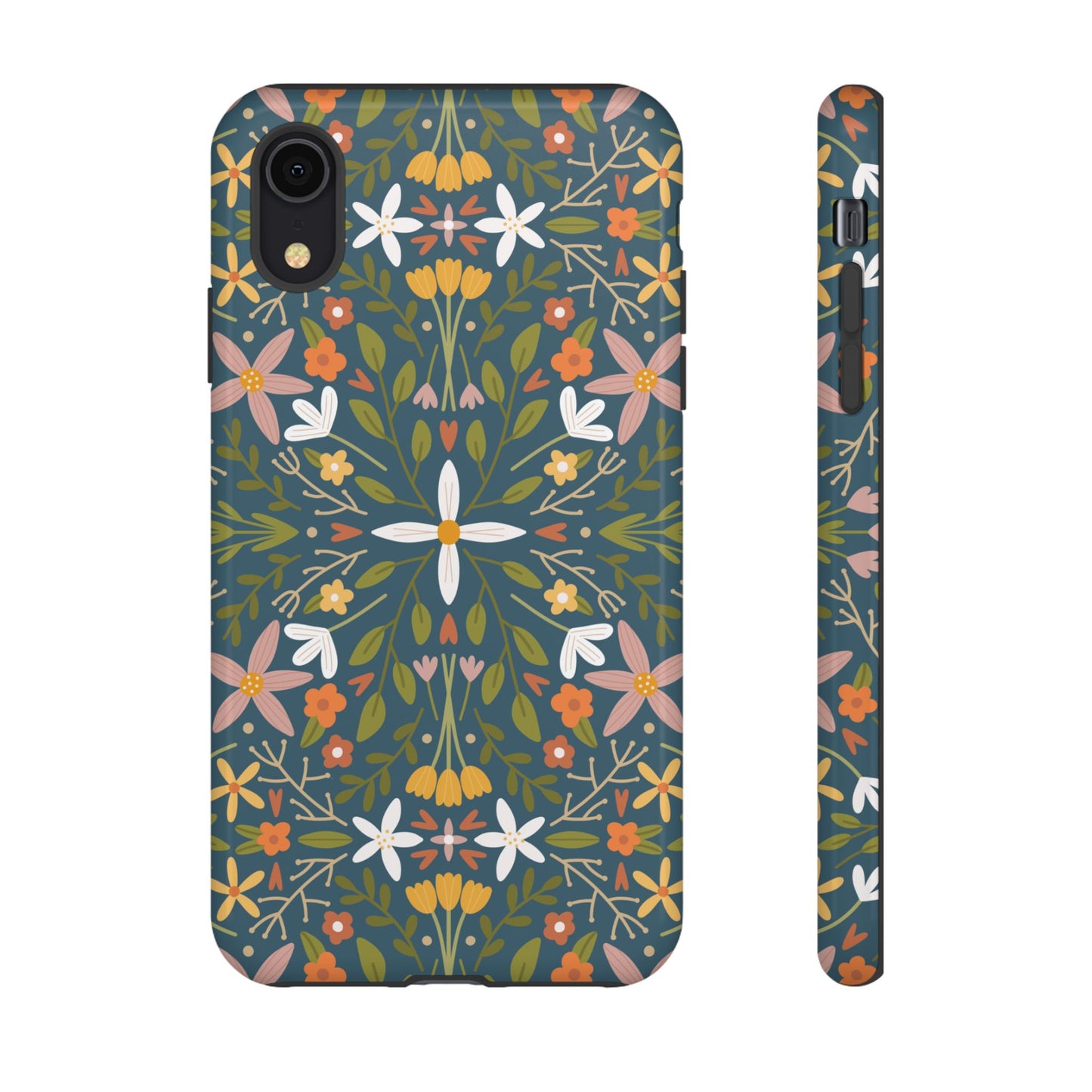 Phone Case: Florals on Blue