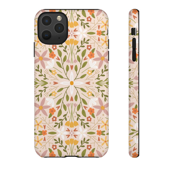 Phone Case: Florals on Tan