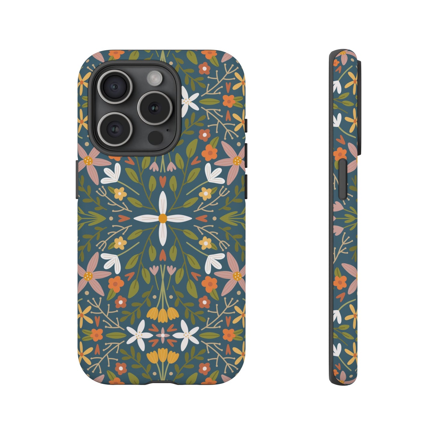 Phone Case: Florals on Blue