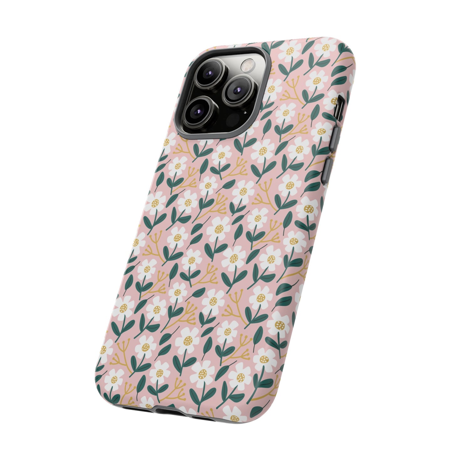 Phone Case: White Daisies on Pink
