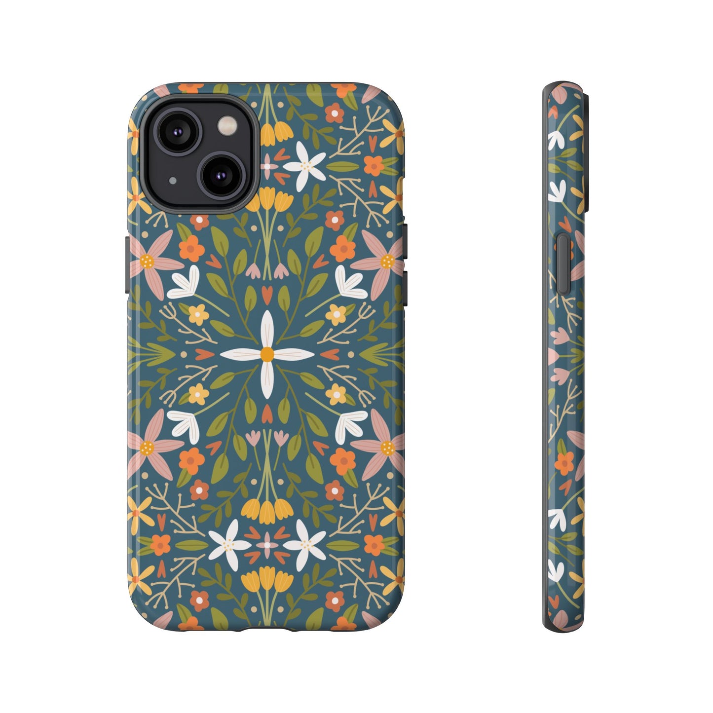 Phone Case: Florals on Blue
