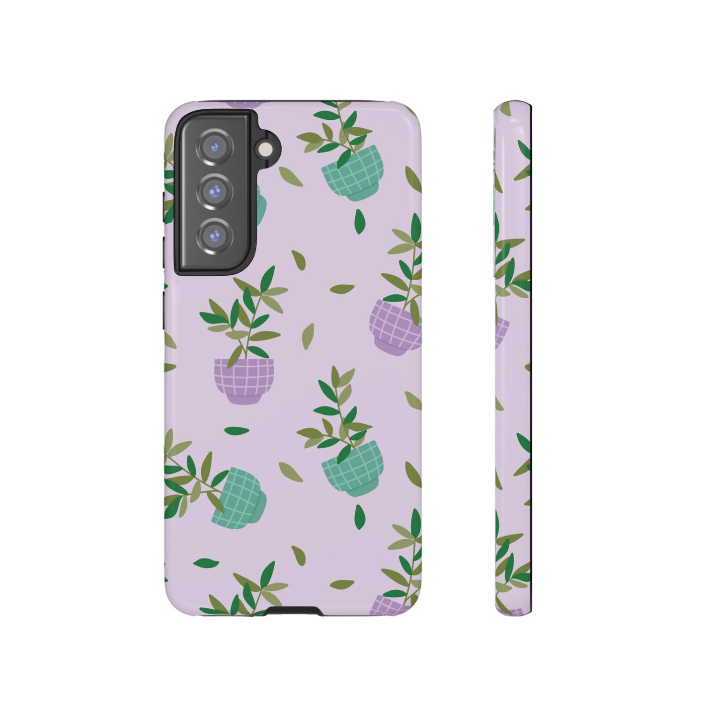 Phone Case: Pot Plants Purple