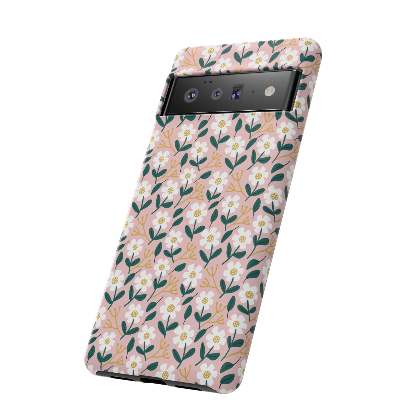 Phone Case: White Daisies on Pink