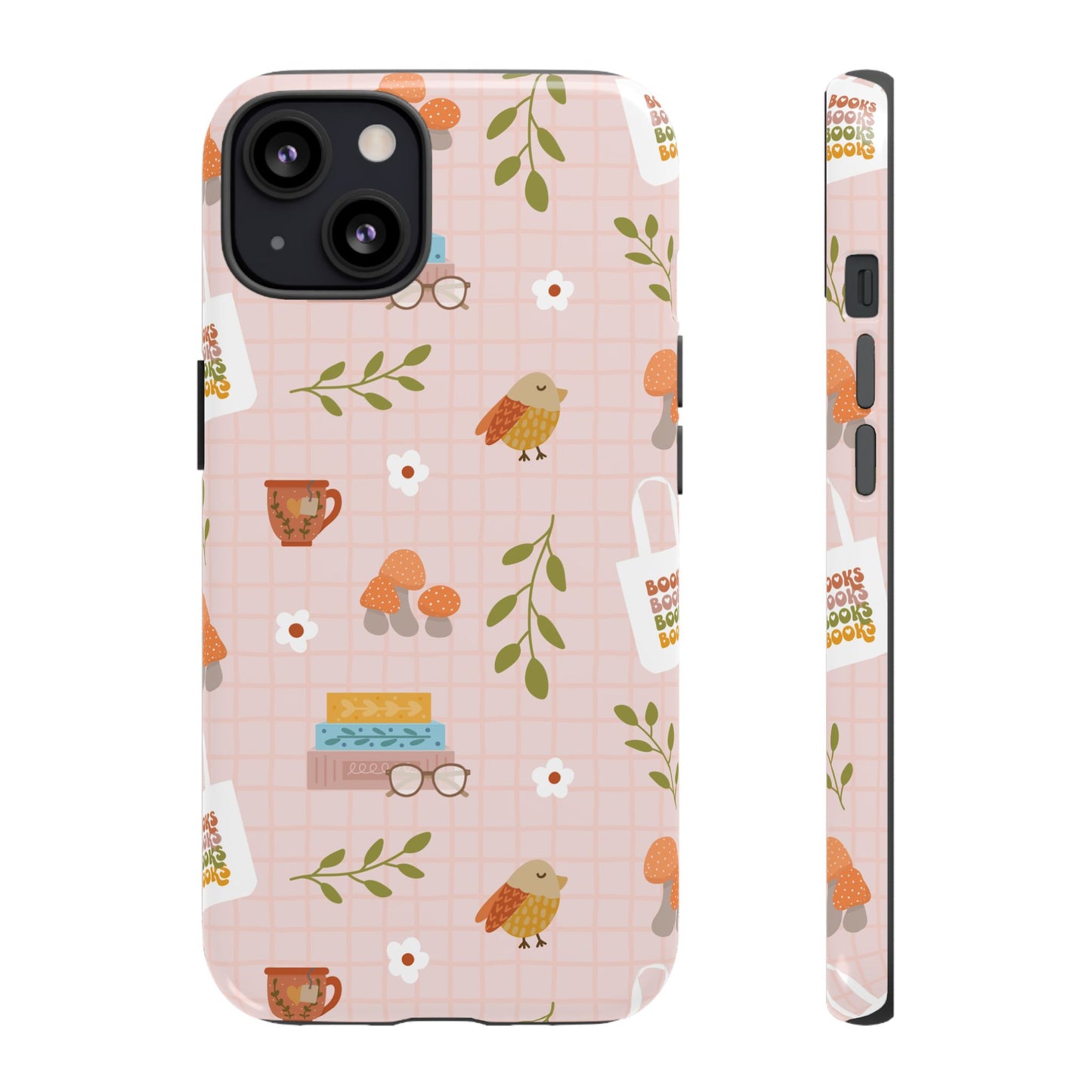 Phone Case: Little Library Items on Pink
