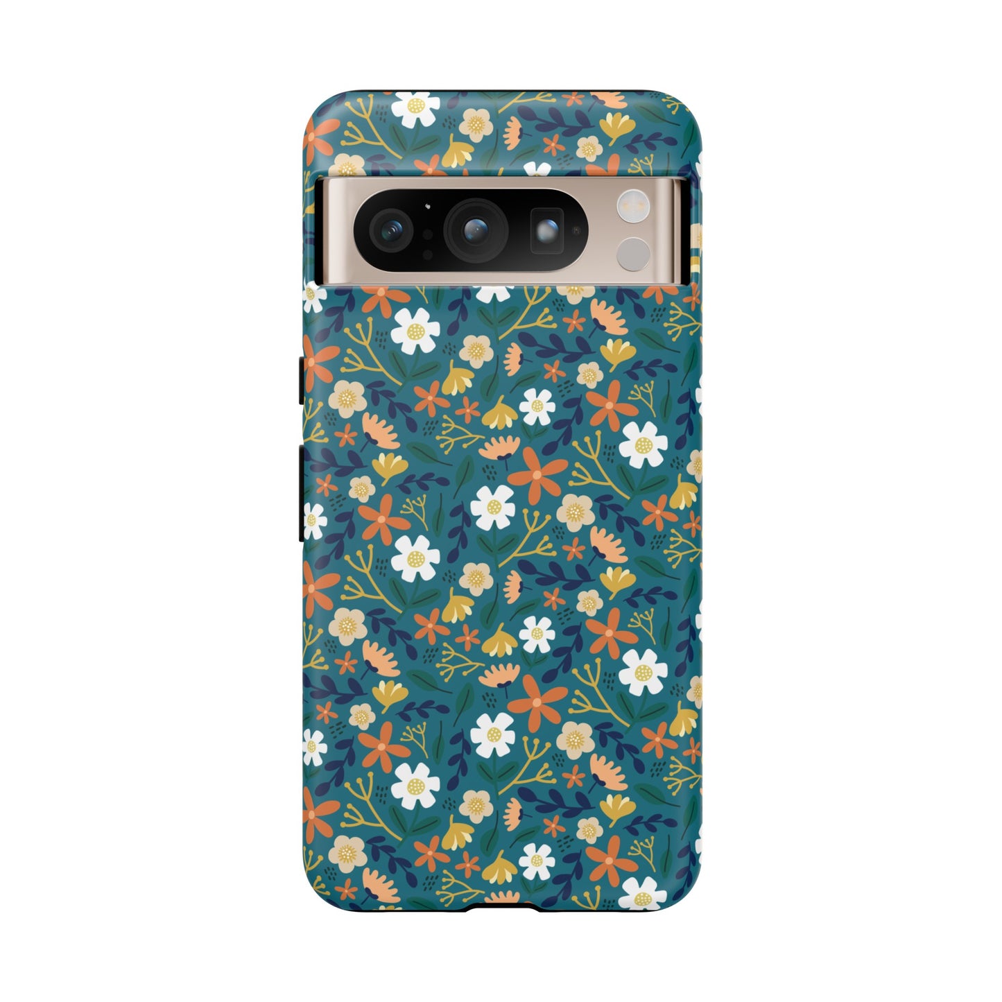 Phone Case: Florals on Teal