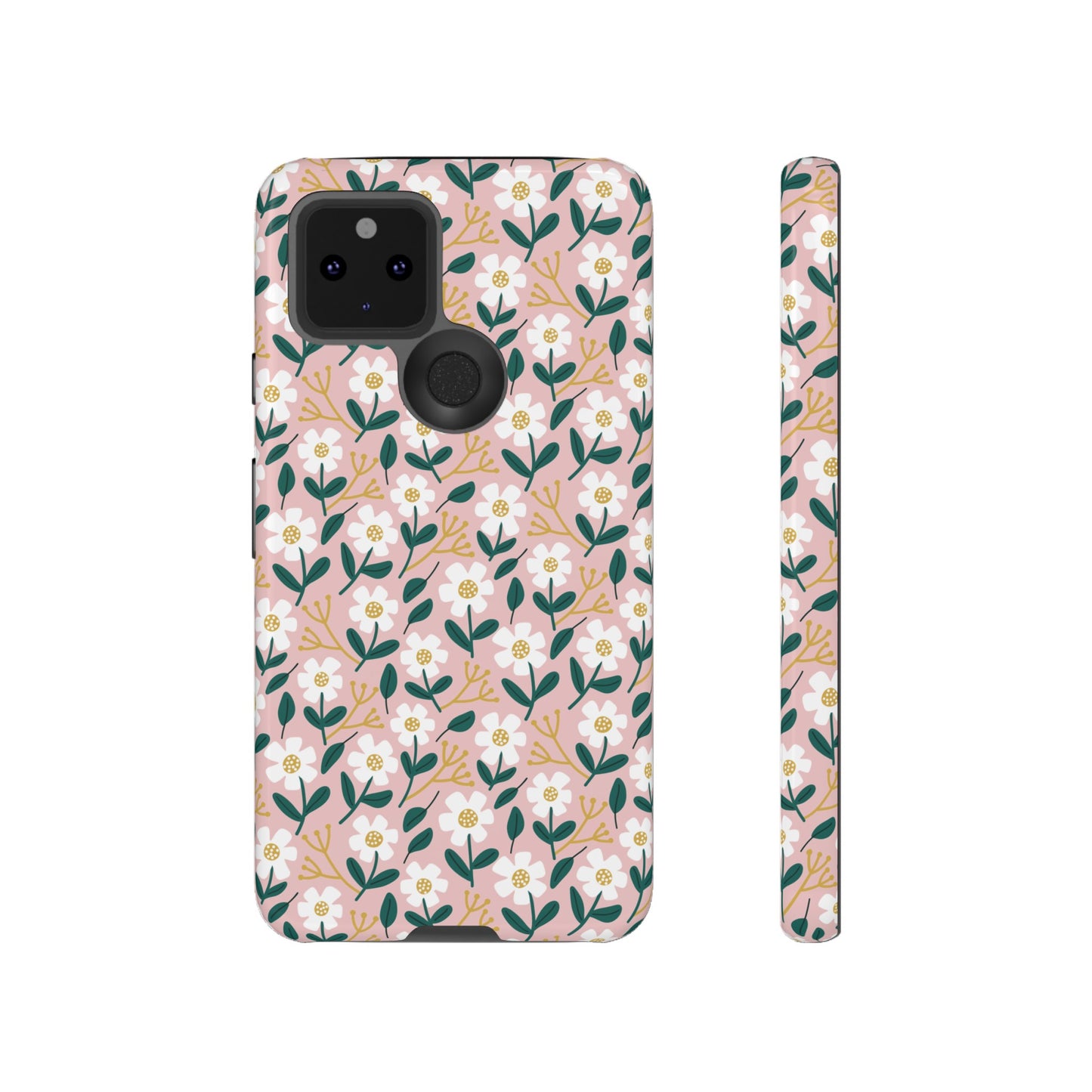 Phone Case: White Daisies on Pink