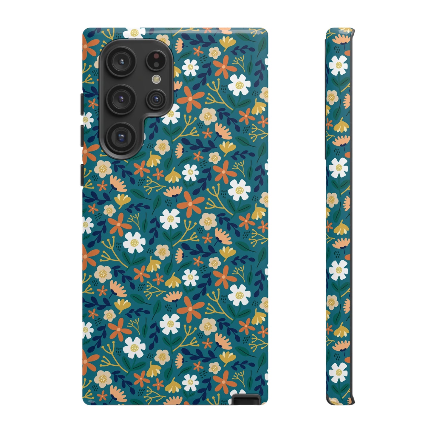 Phone Case: Florals on Teal