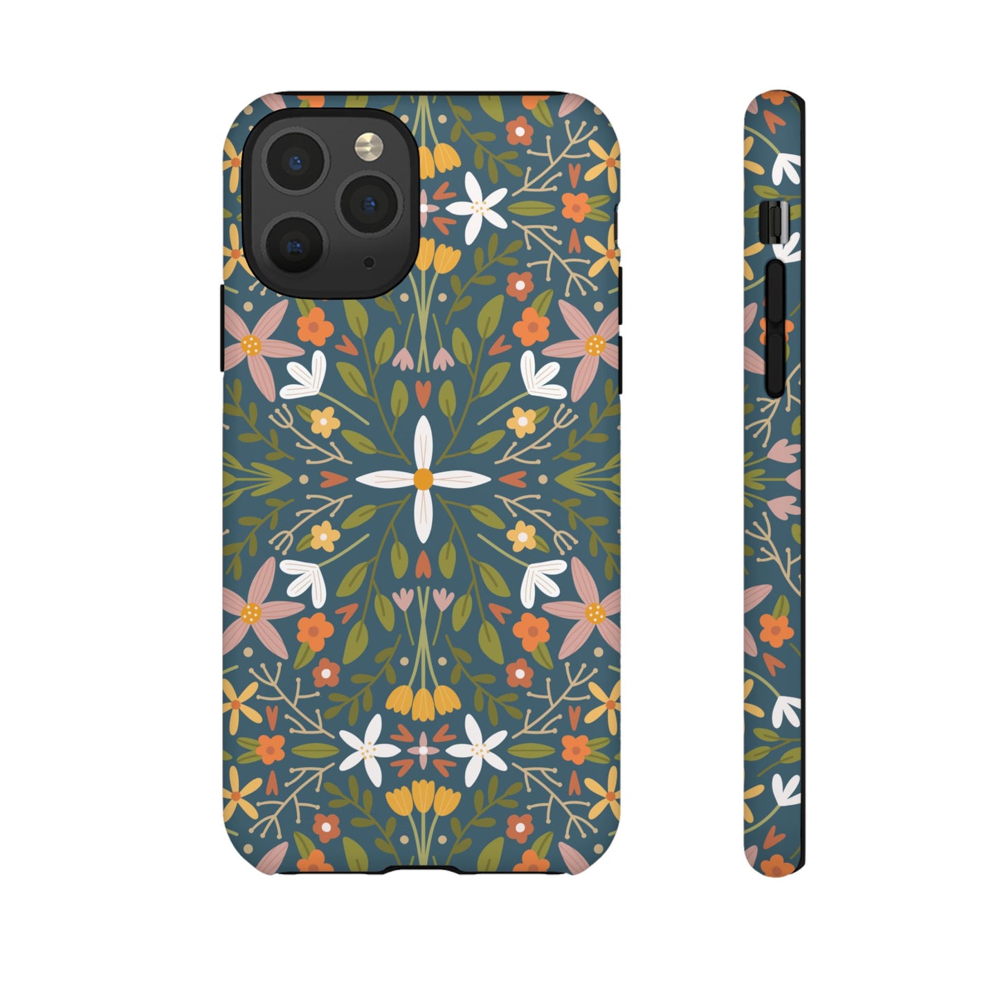 Phone Case: Florals on Blue