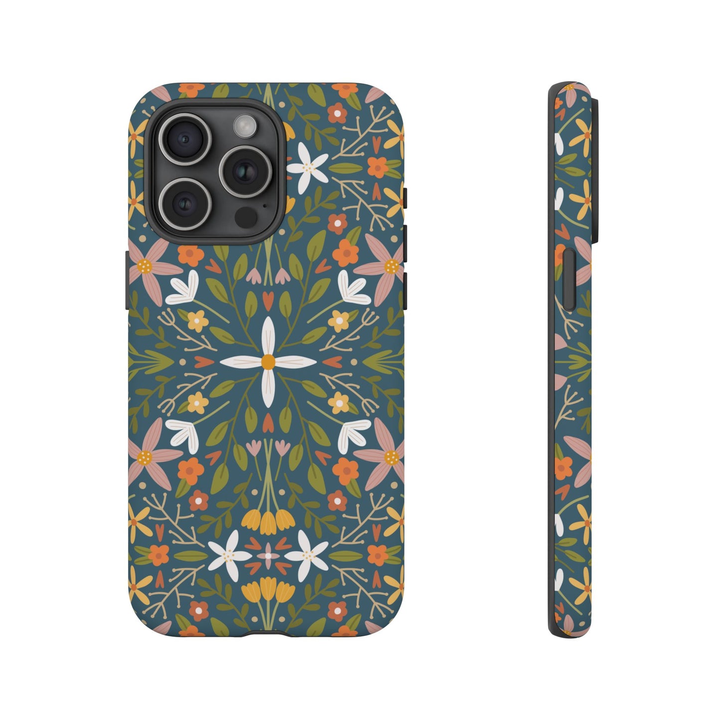 Phone Case: Florals on Blue