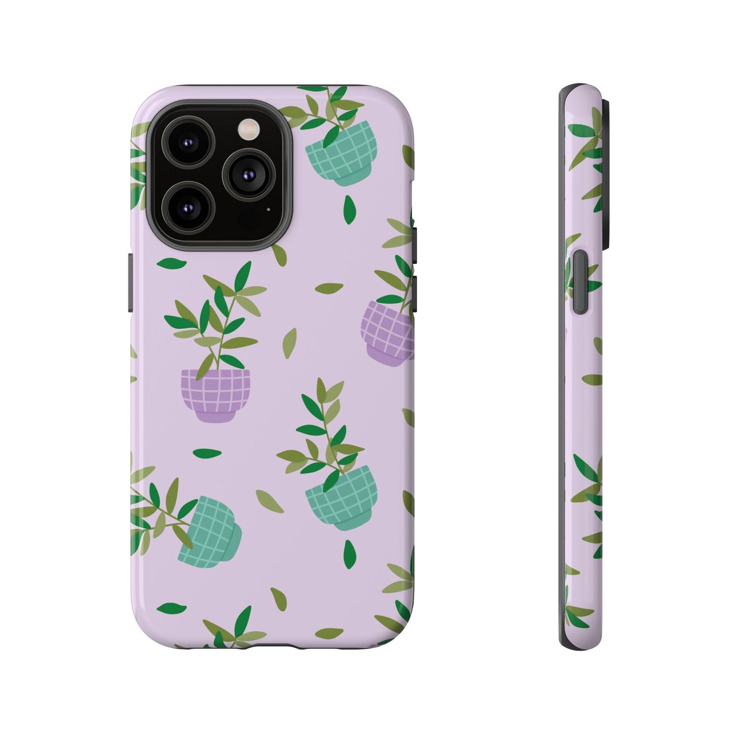 Phone Case: Pot Plants Purple