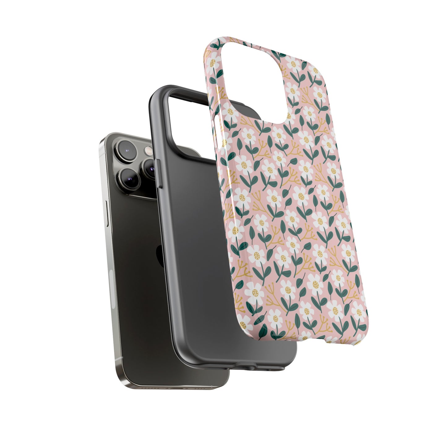 Phone Case: White Daisies on Pink