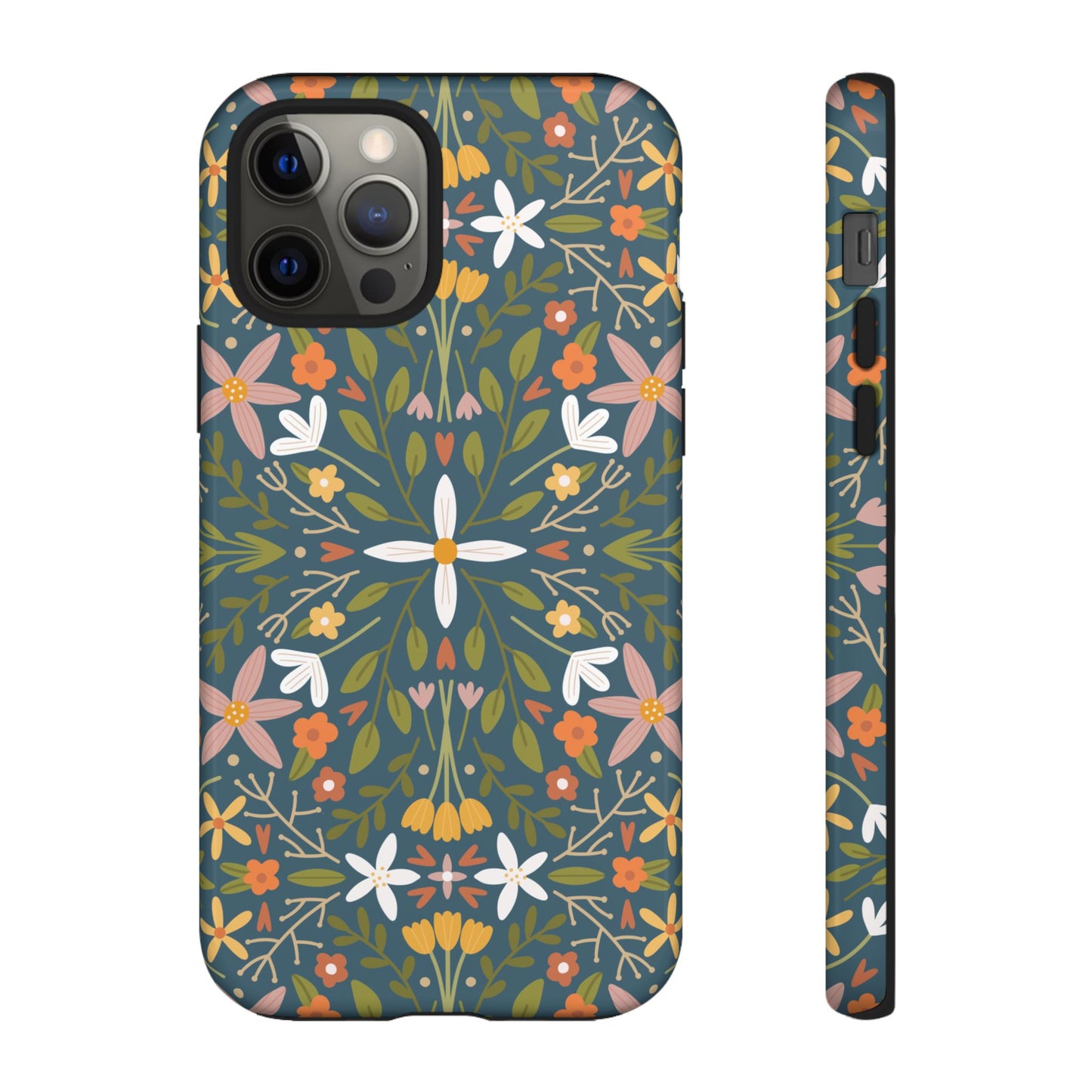 Phone Case: Florals on Blue