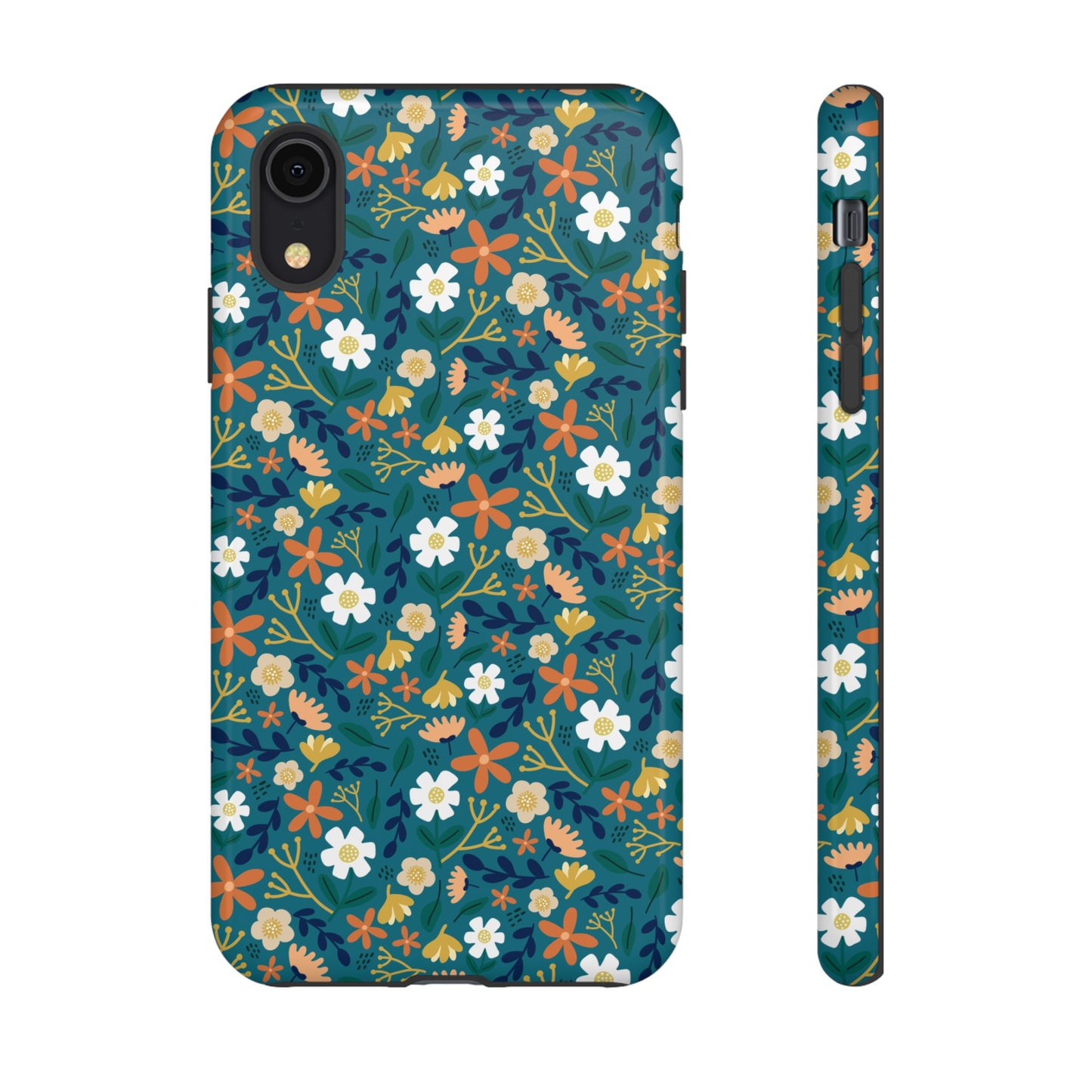 Phone Case: Florals on Teal