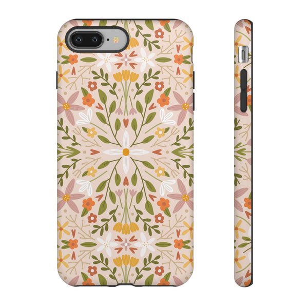 Phone Case: Florals on Tan