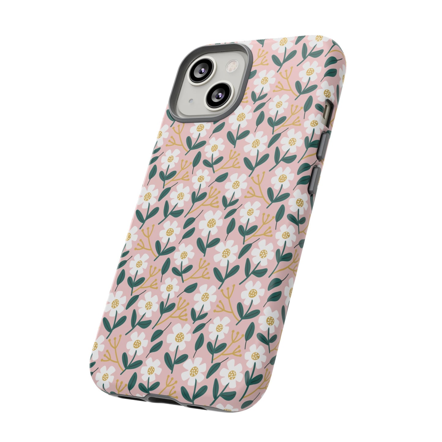 Phone Case: White Daisies on Pink