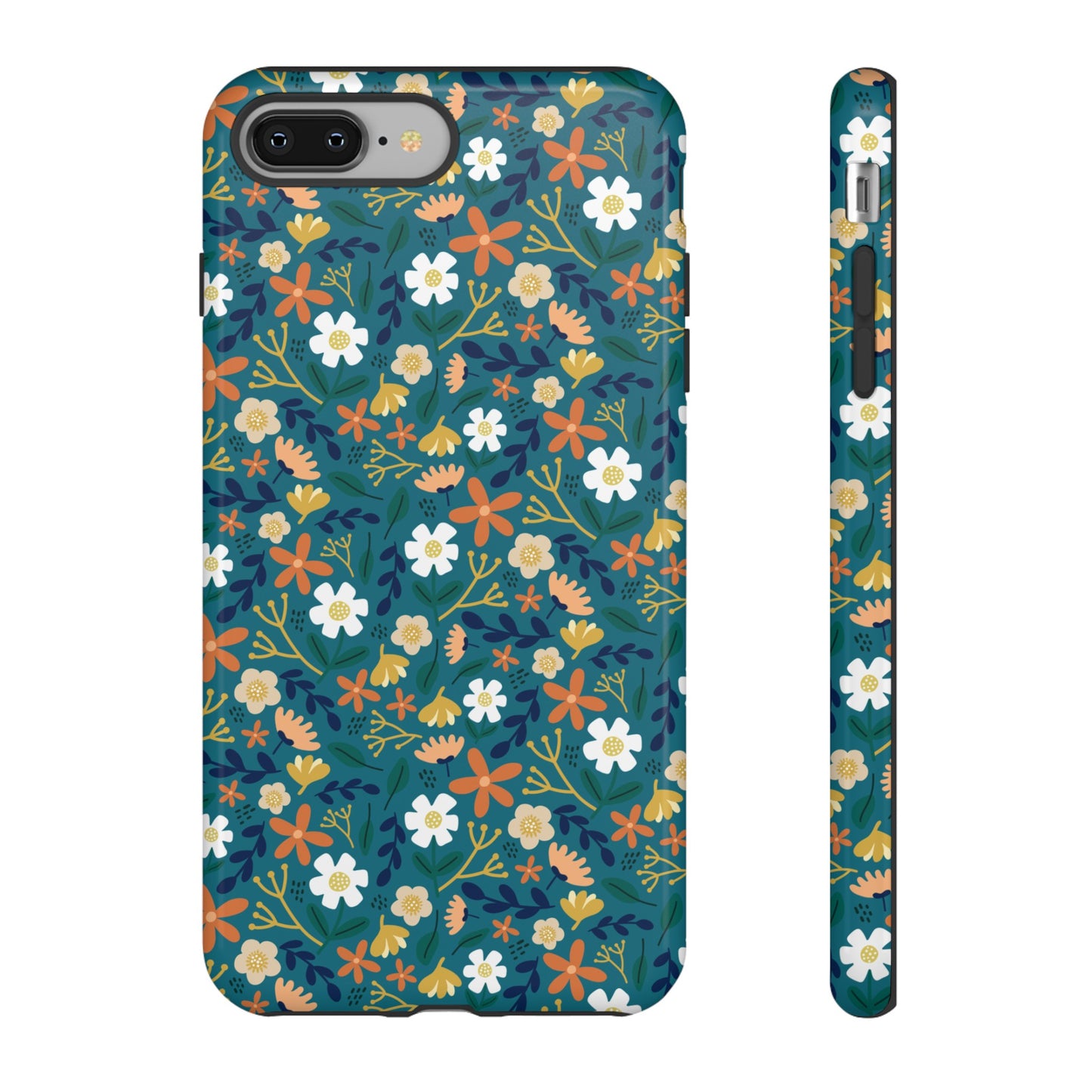 Phone Case: Florals on Teal