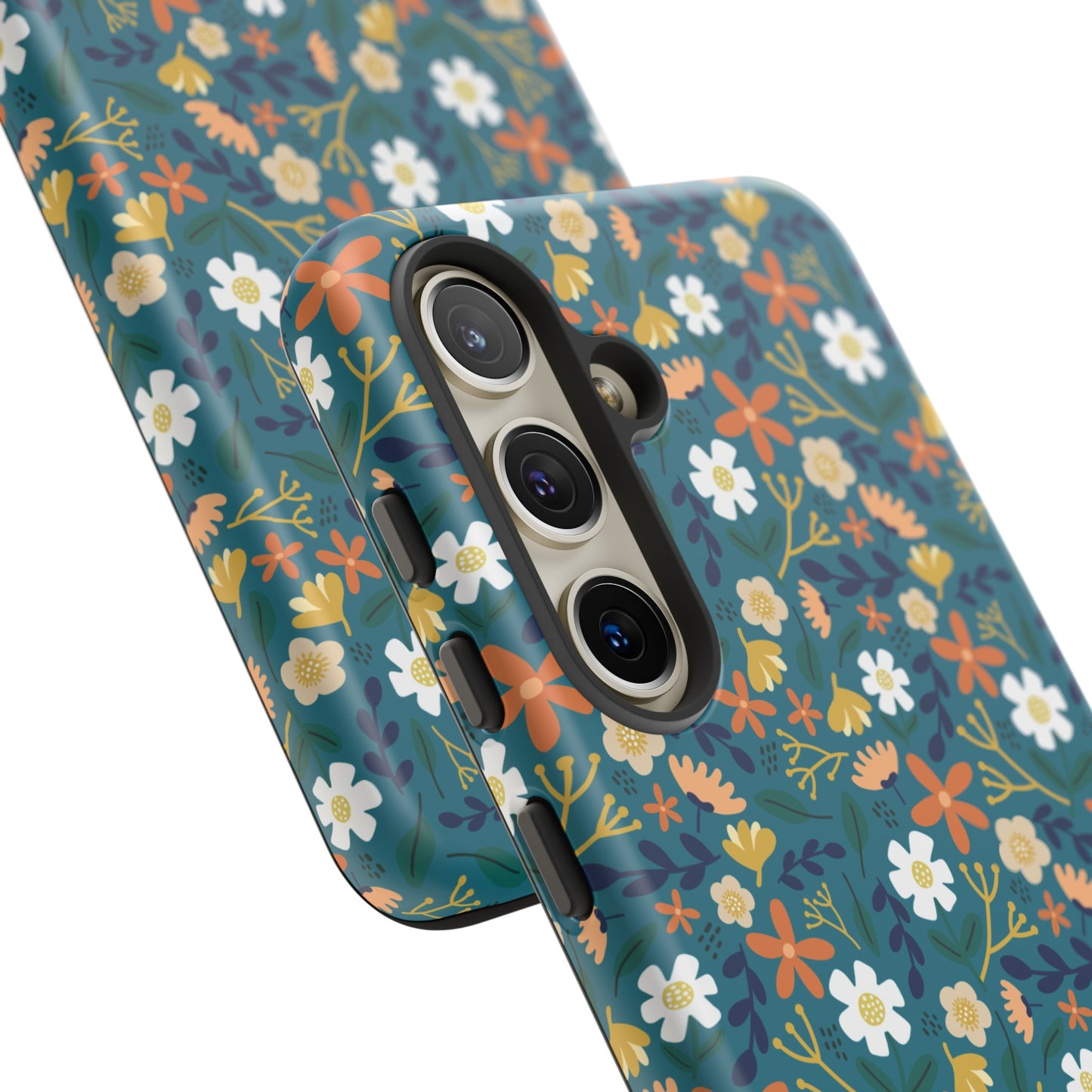 Phone Case: Florals on Teal