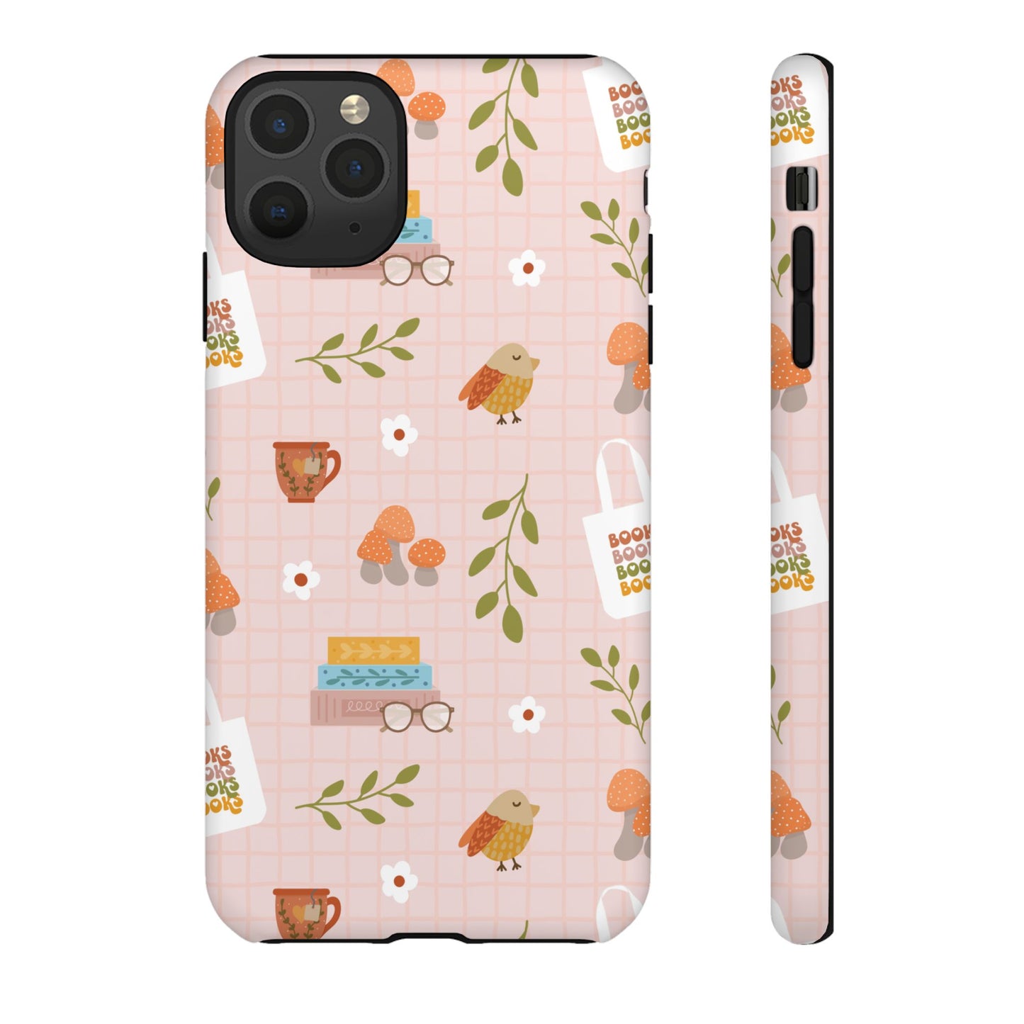 Phone Case: Little Library Items on Pink