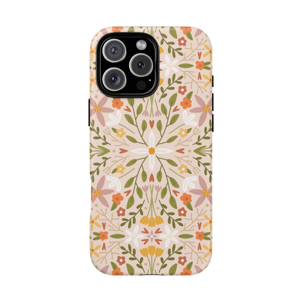 Phone Case: Florals on Tan