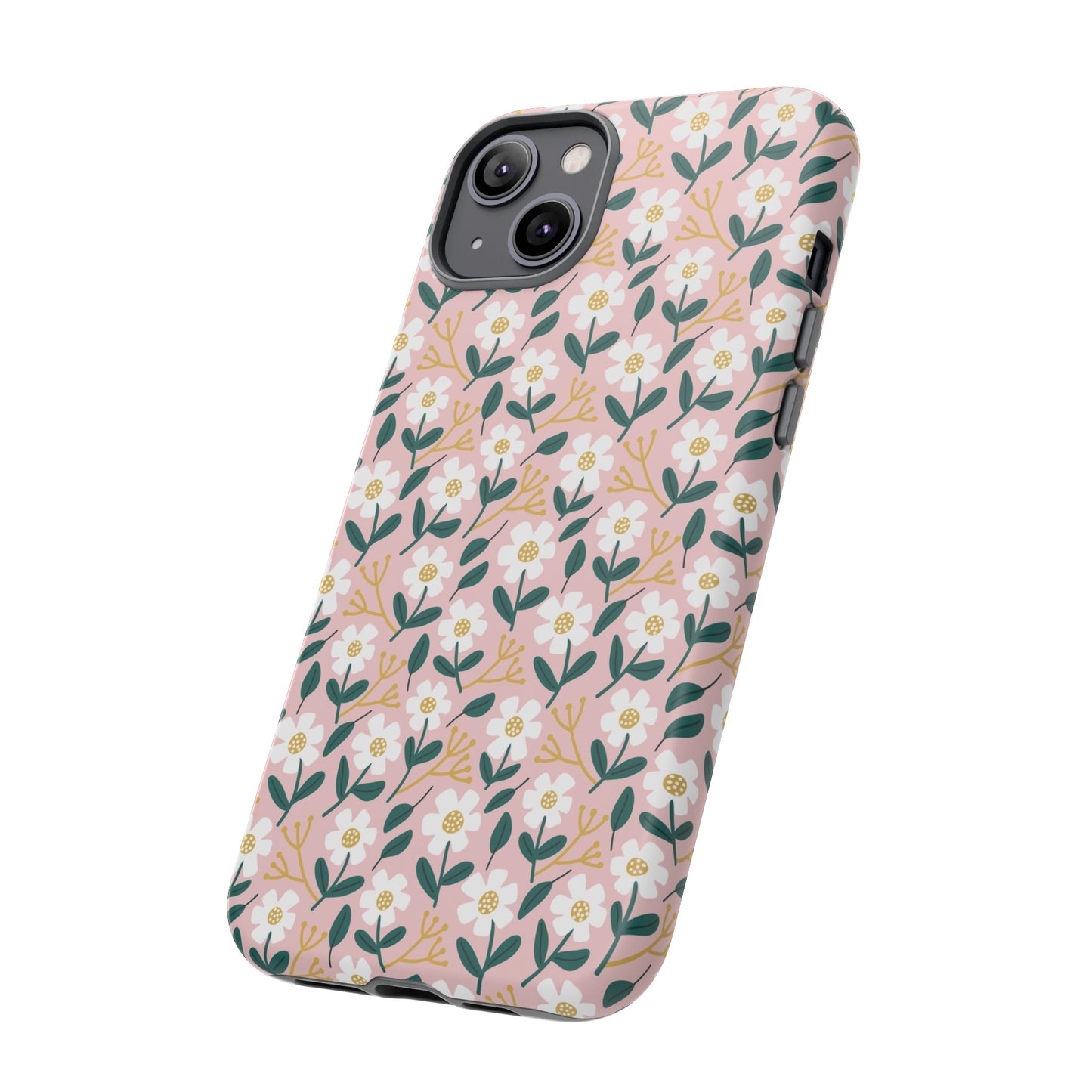 Phone Case: White Daisies on Pink