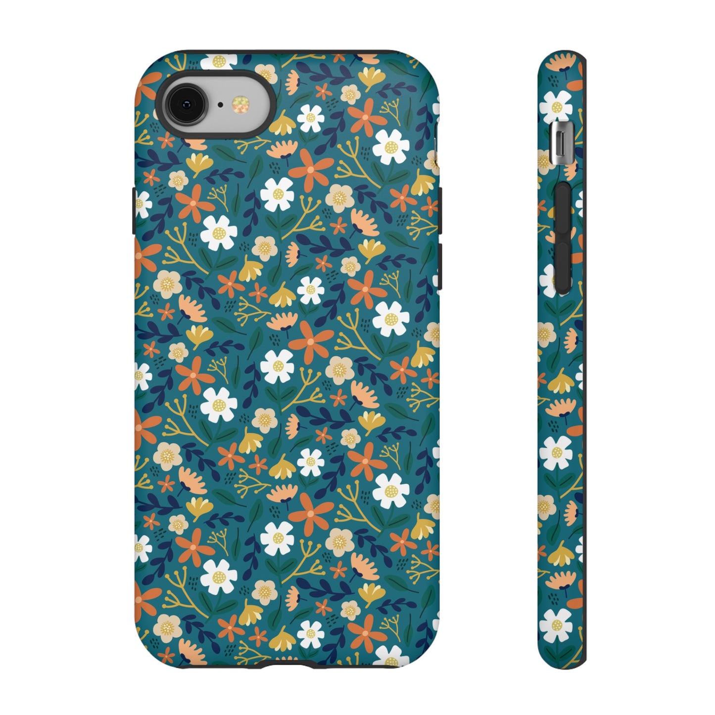 Phone Case: Florals on Teal
