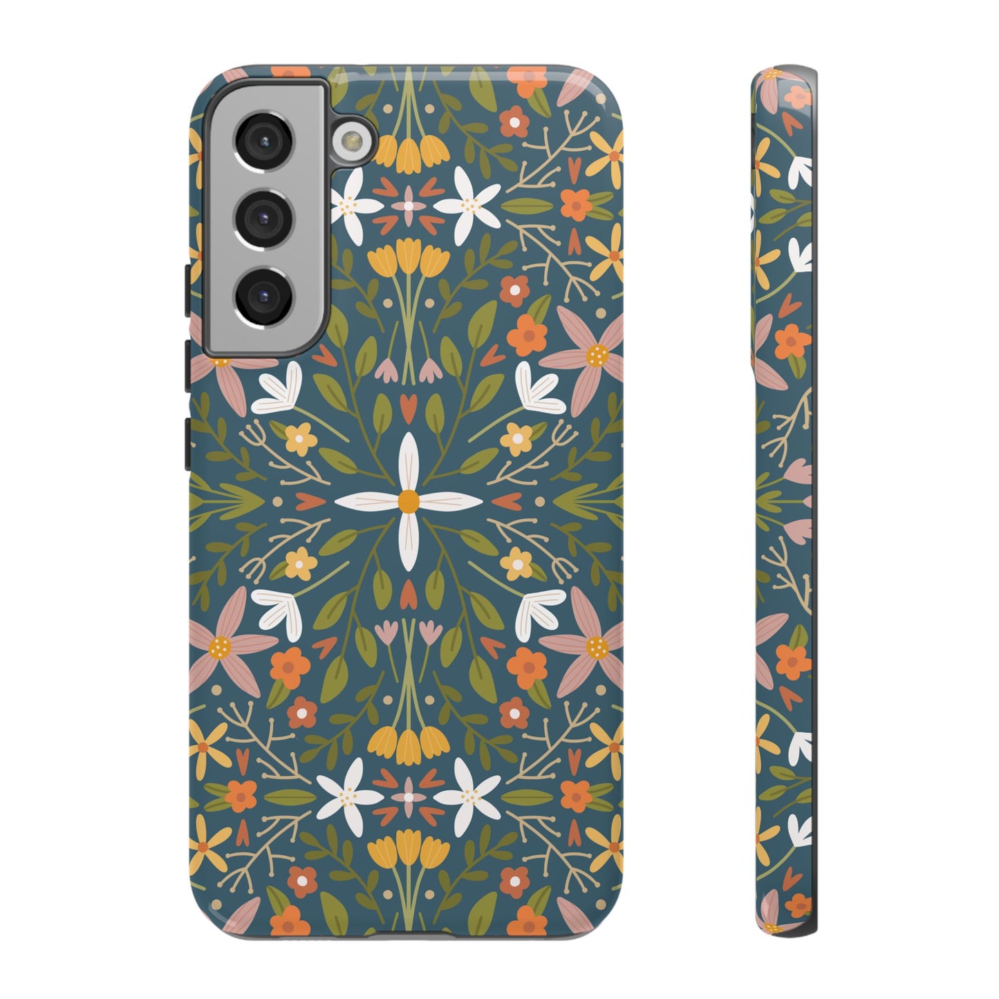 Phone Case: Florals on Blue