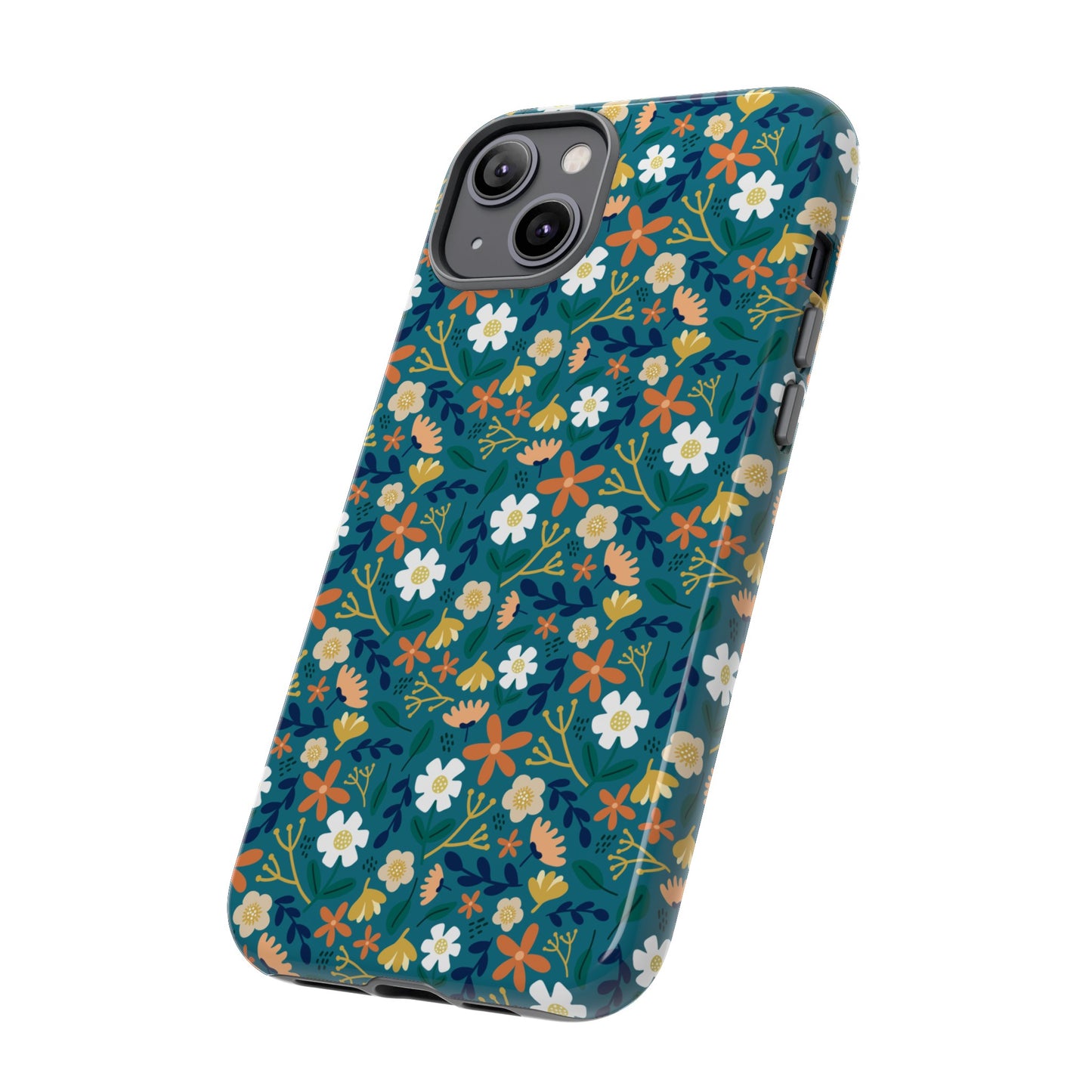 Phone Case: Florals on Teal