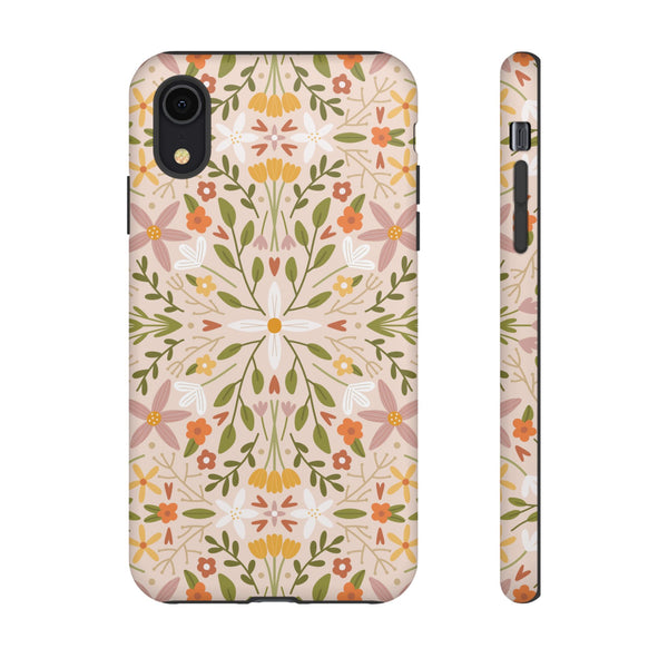 Phone Case: Florals on Tan
