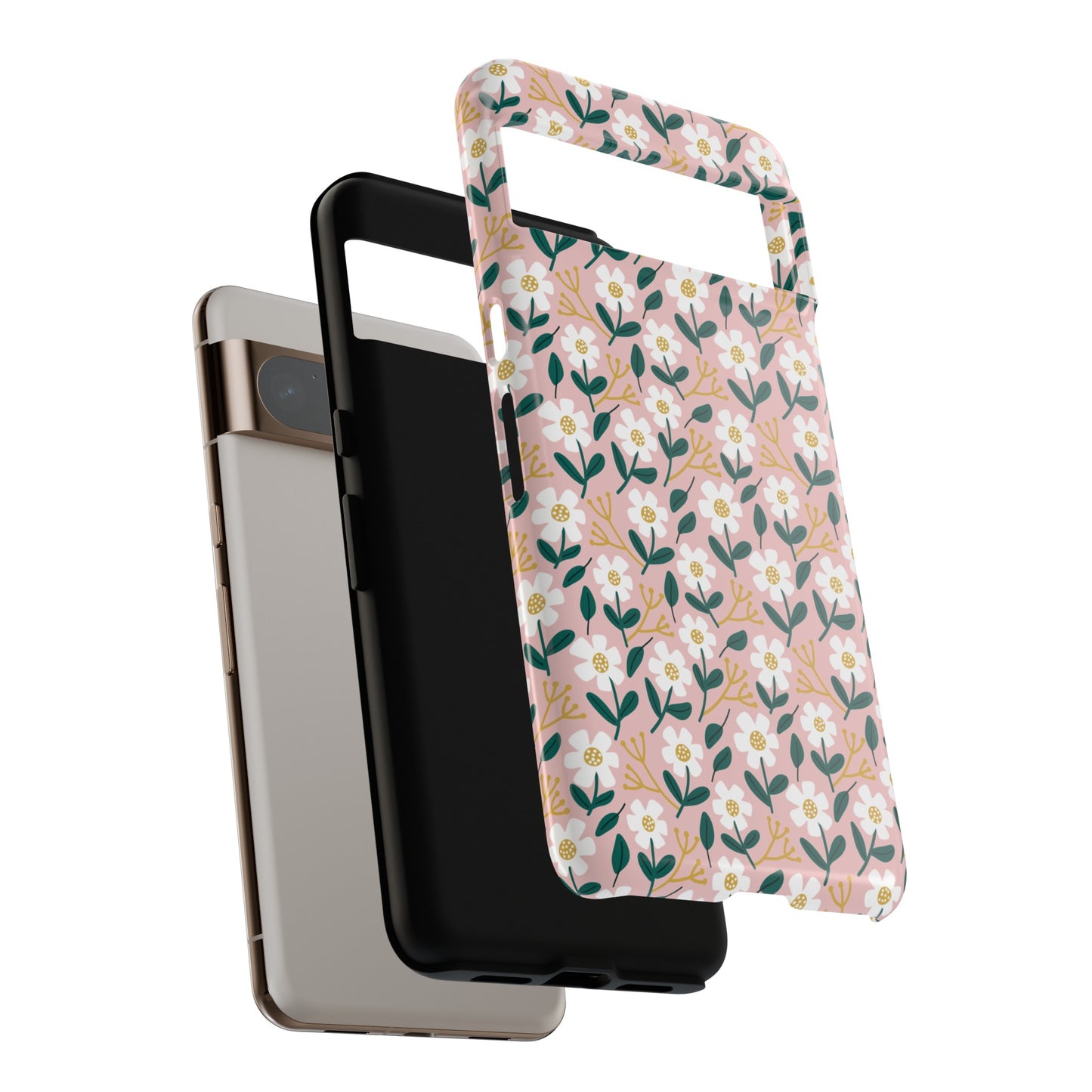 Phone Case: White Daisies on Pink