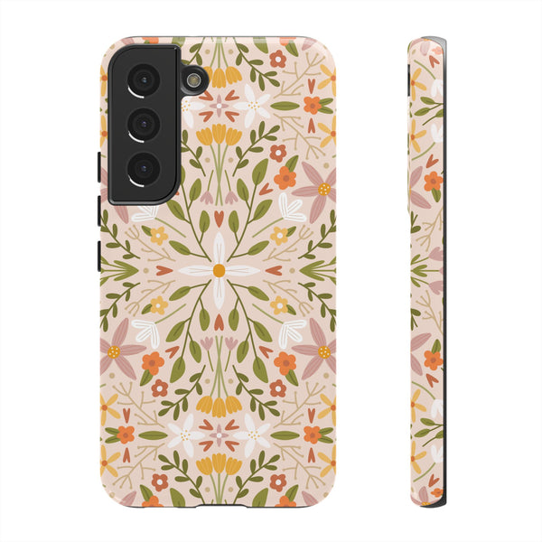 Phone Case: Florals on Tan