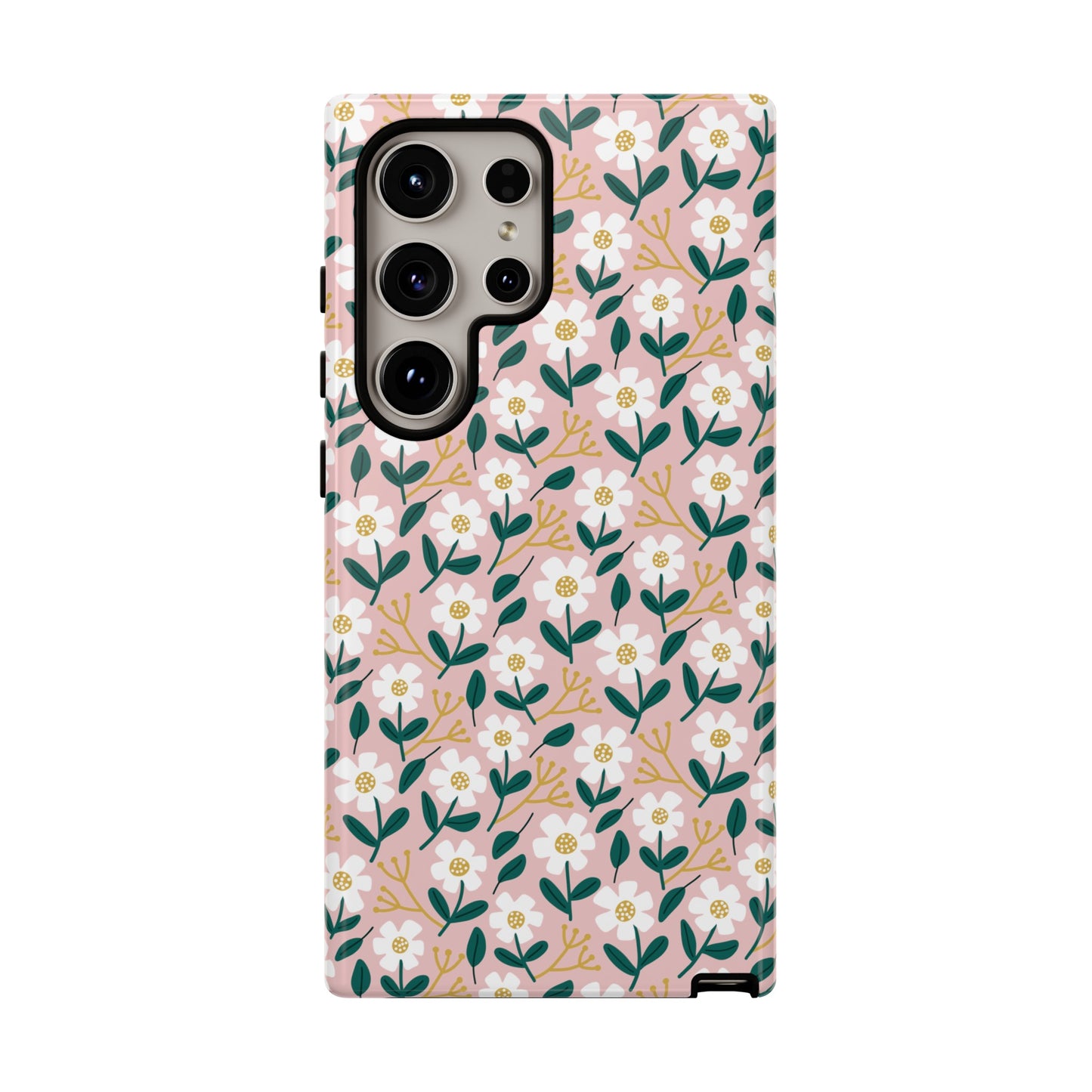 Phone Case: White Daisies on Pink