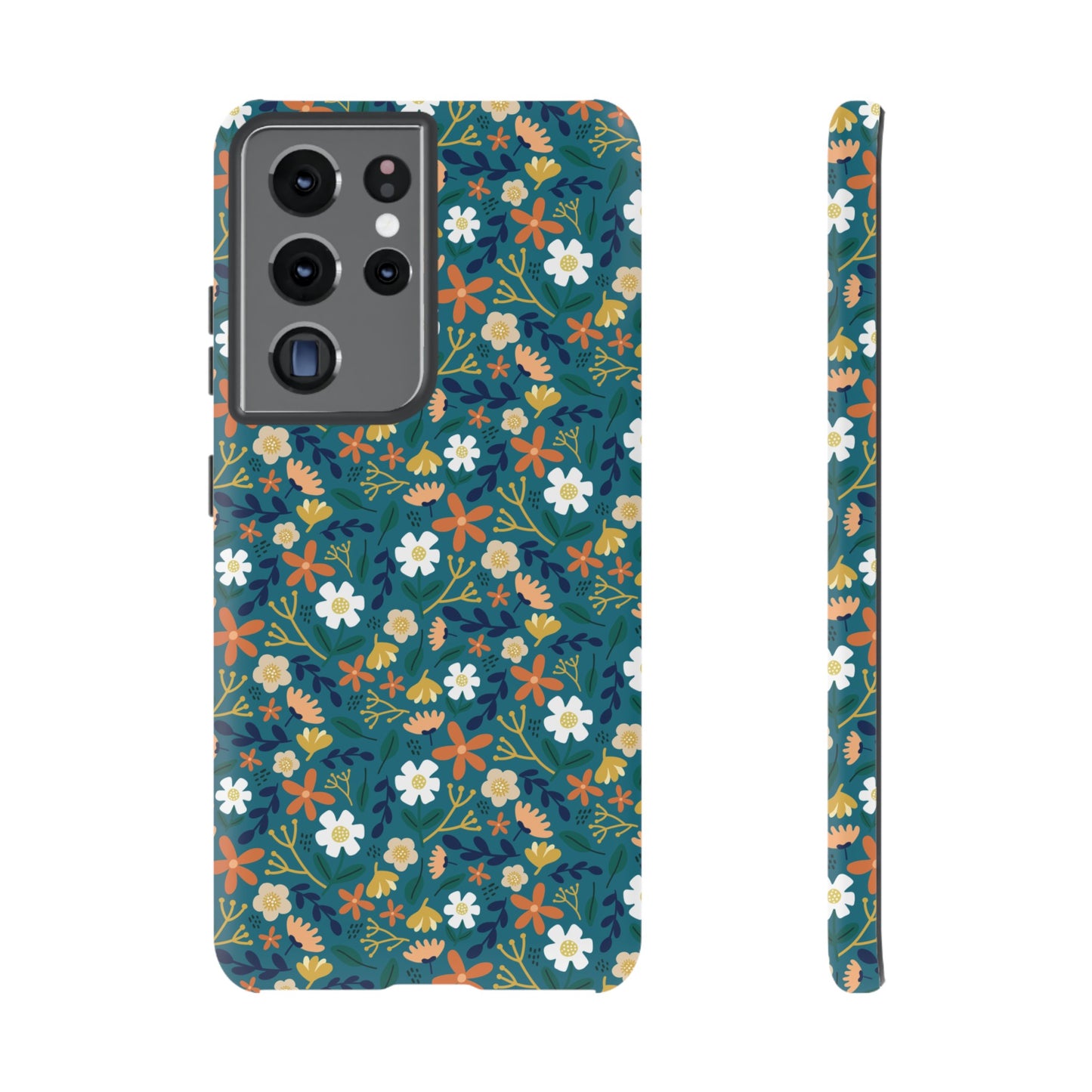 Phone Case: Florals on Teal