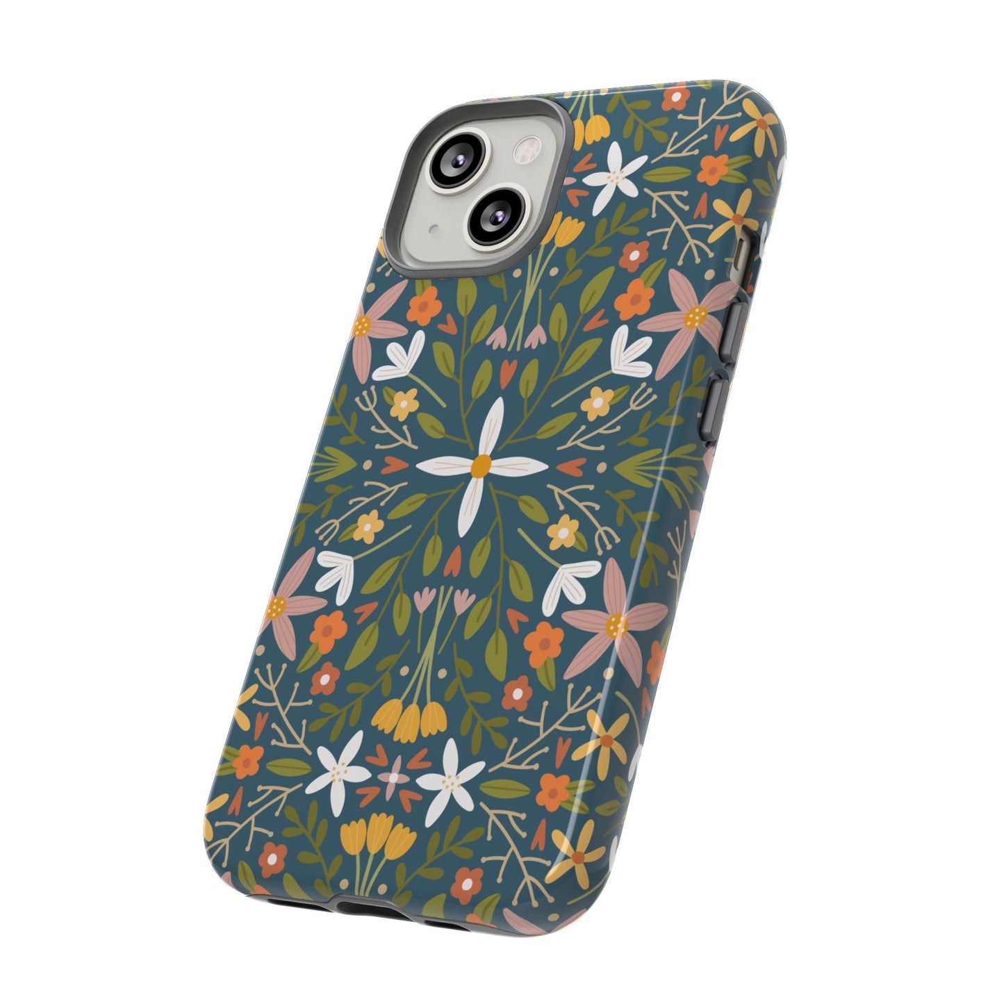 Phone Case: Florals on Blue
