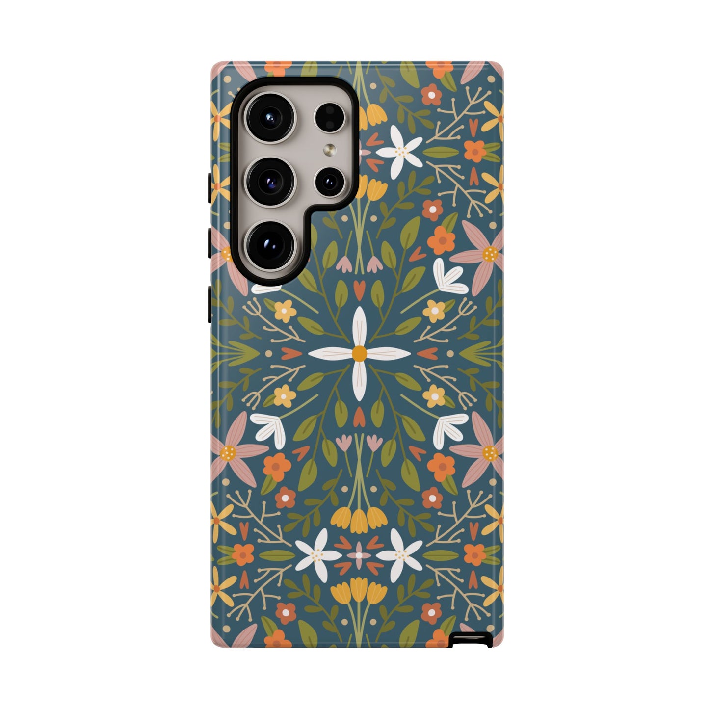 Phone Case: Florals on Blue