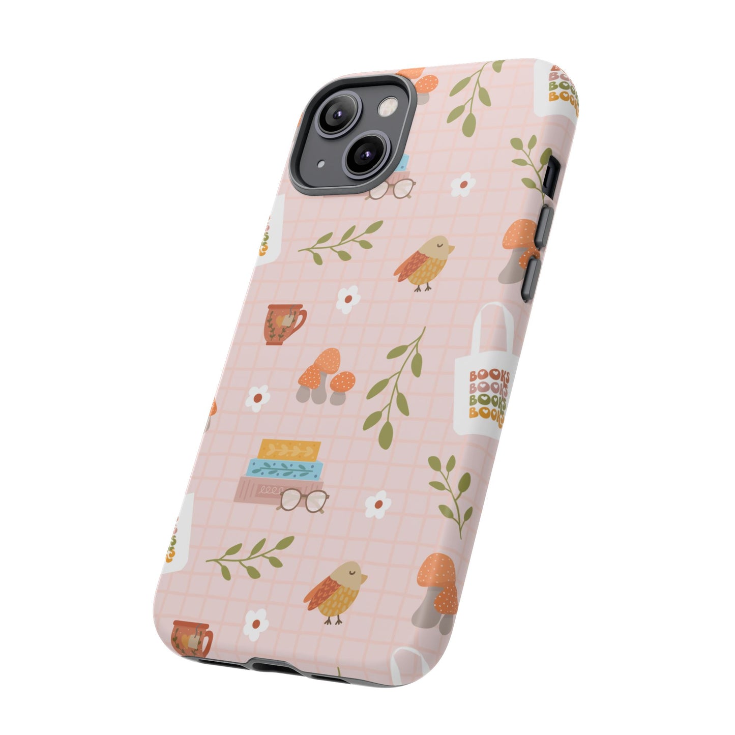 Phone Case: Little Library Items on Pink