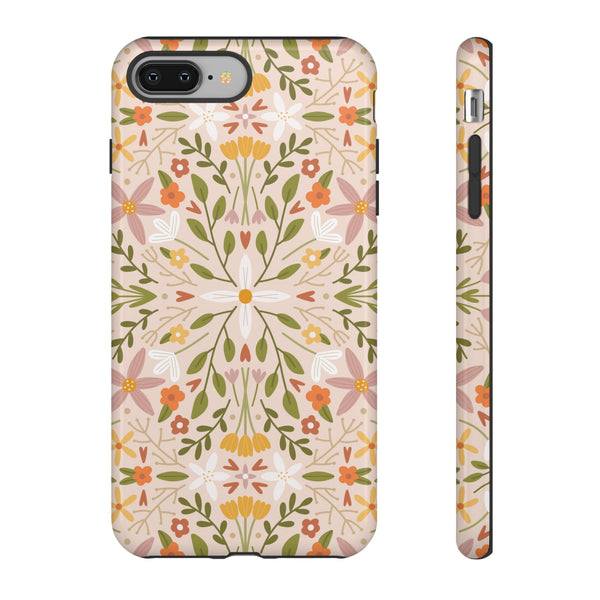 Phone Case: Florals on Tan