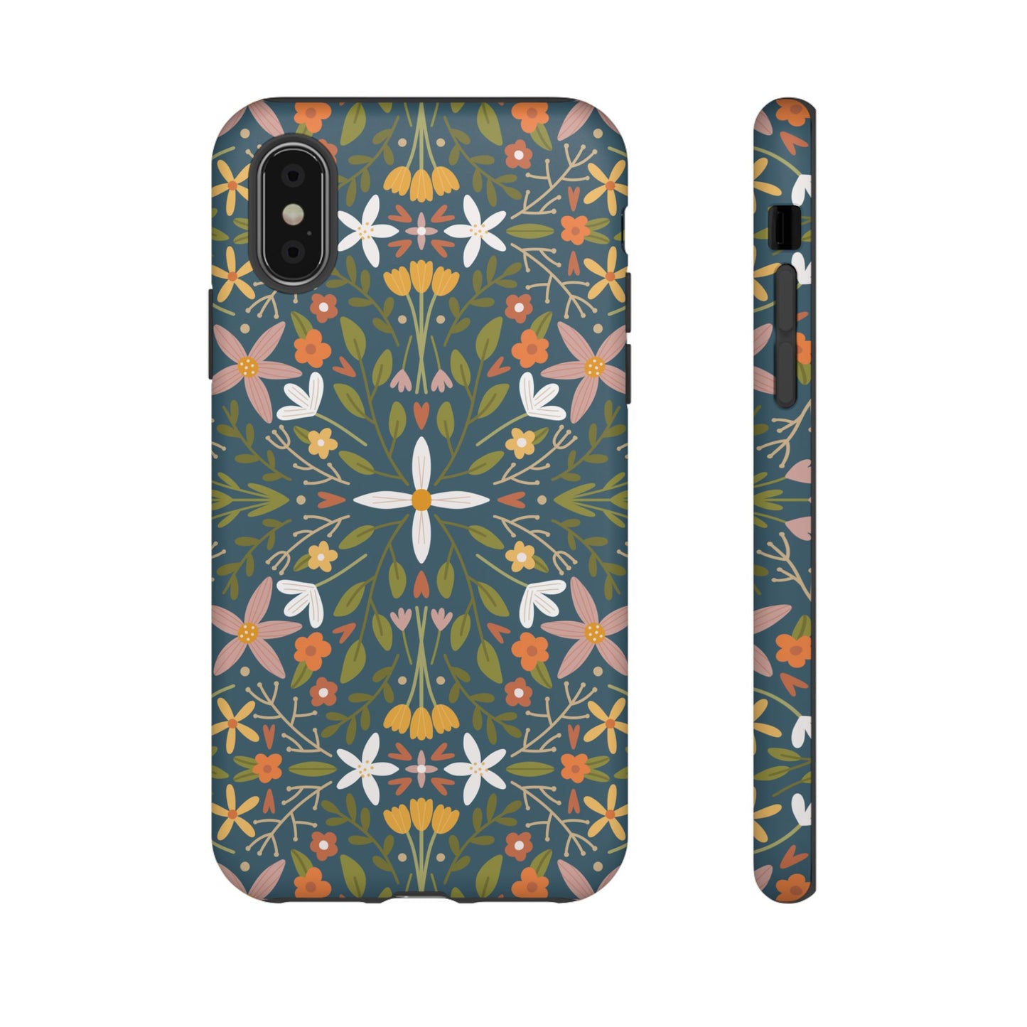 Phone Case: Florals on Blue