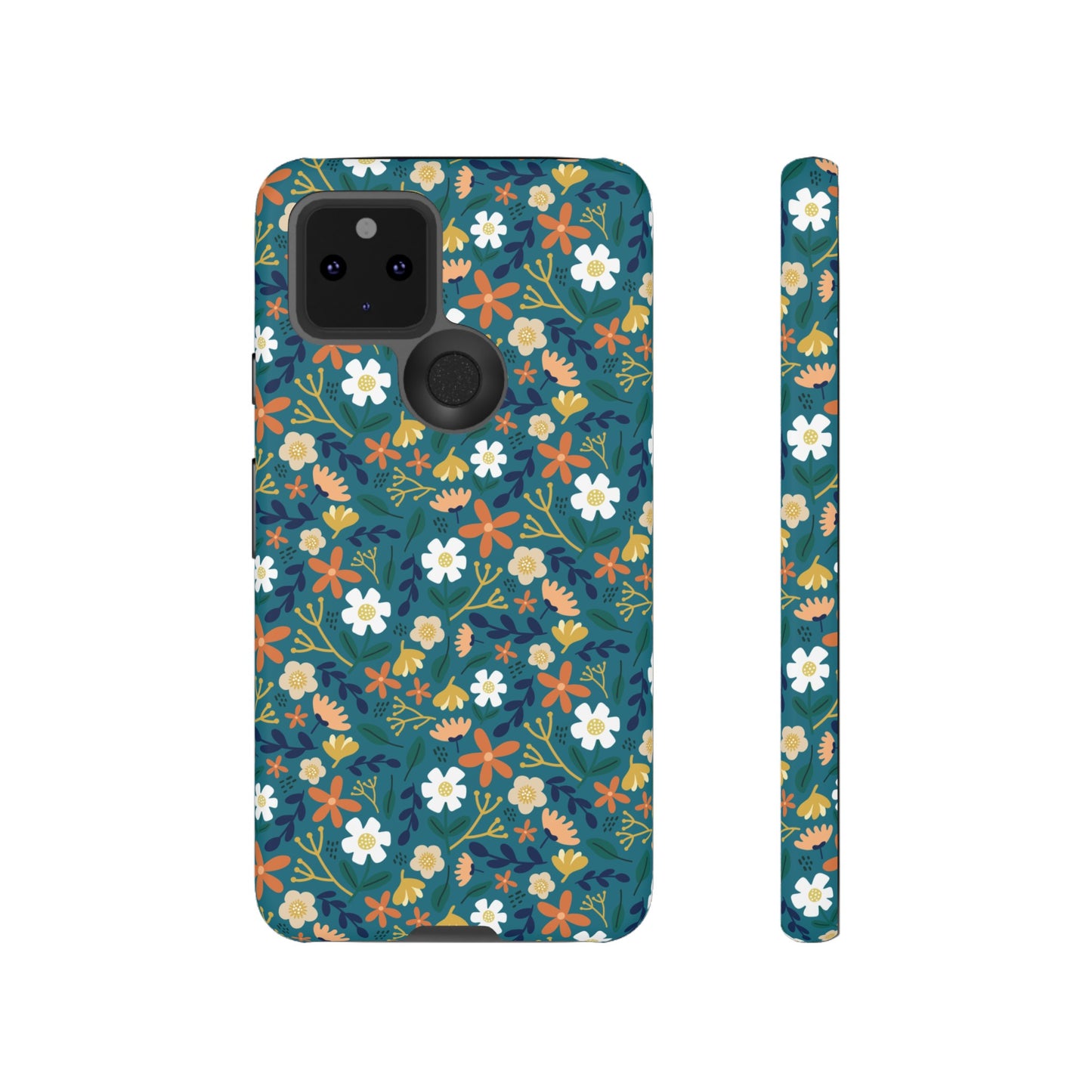 Phone Case: Florals on Teal